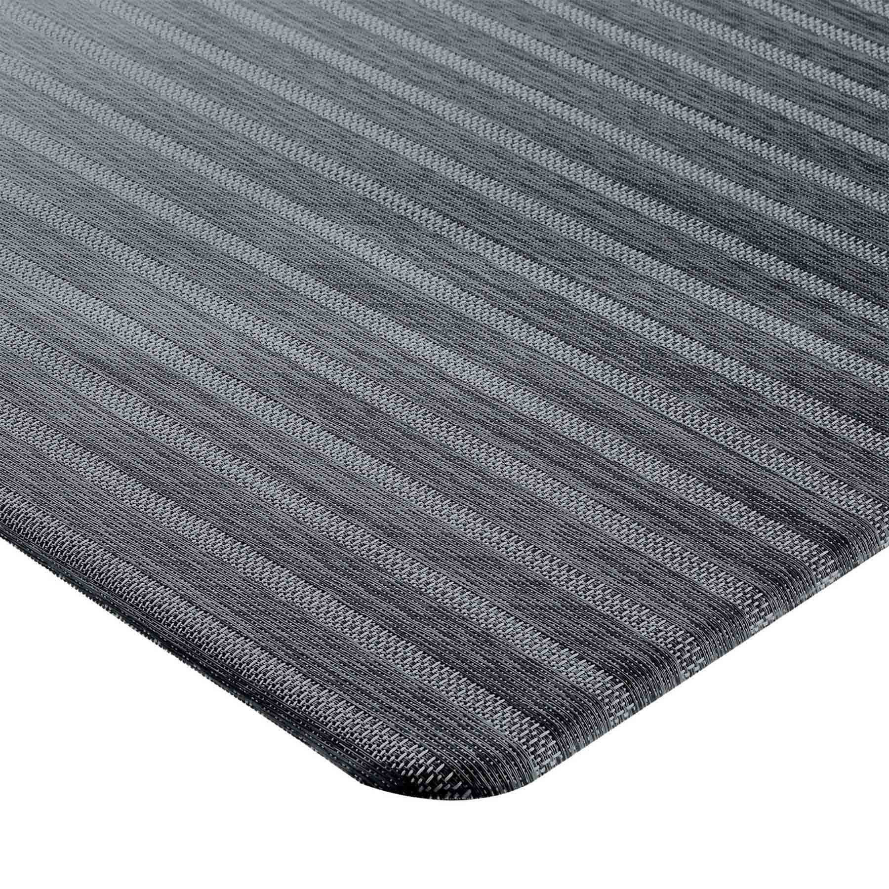 Bistro Forever Woven Charcoal Striped Antifatigue Mat, 20x39