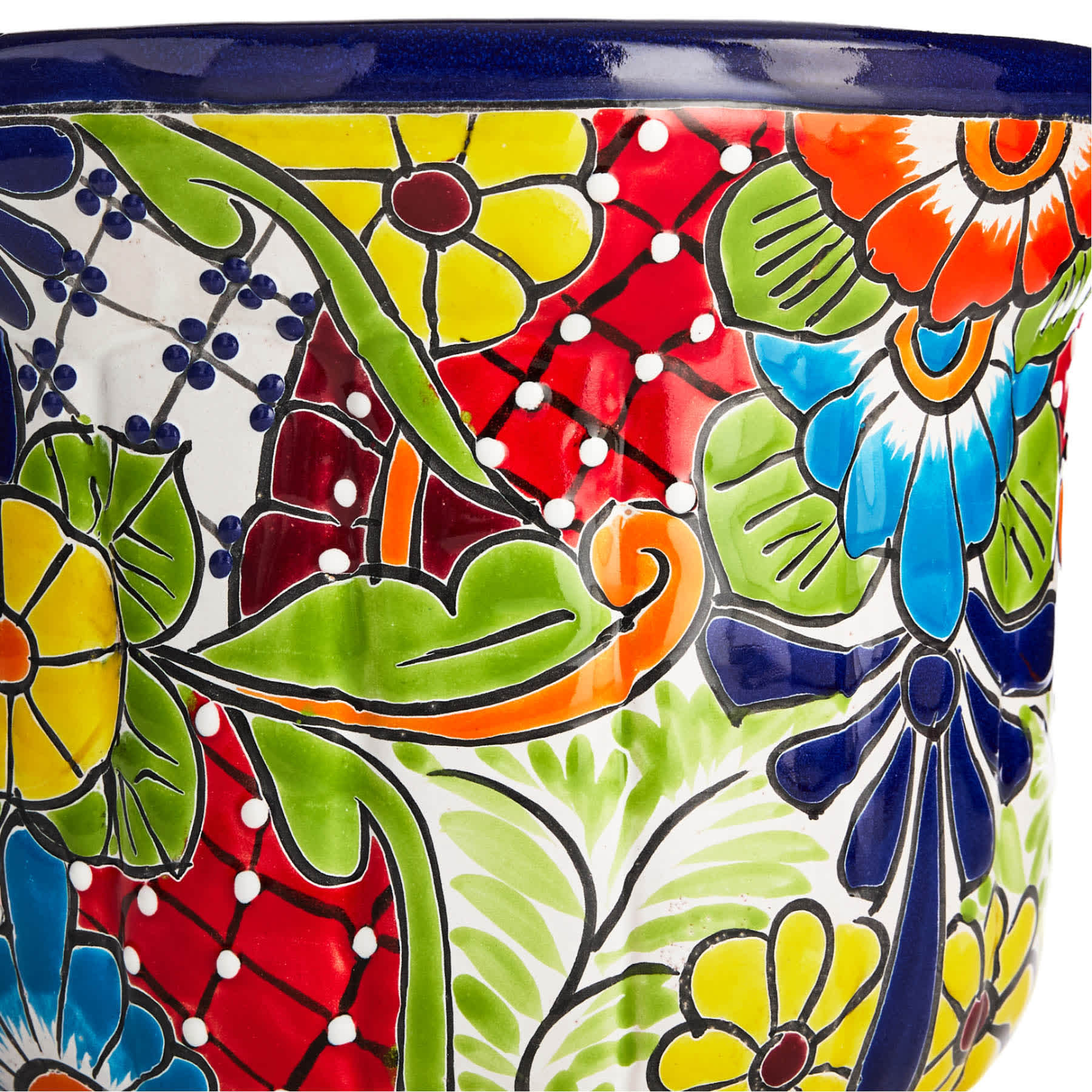 Hand Painted Tazon Multicolor Patterned Ceramic Outdoor Planter, Small
