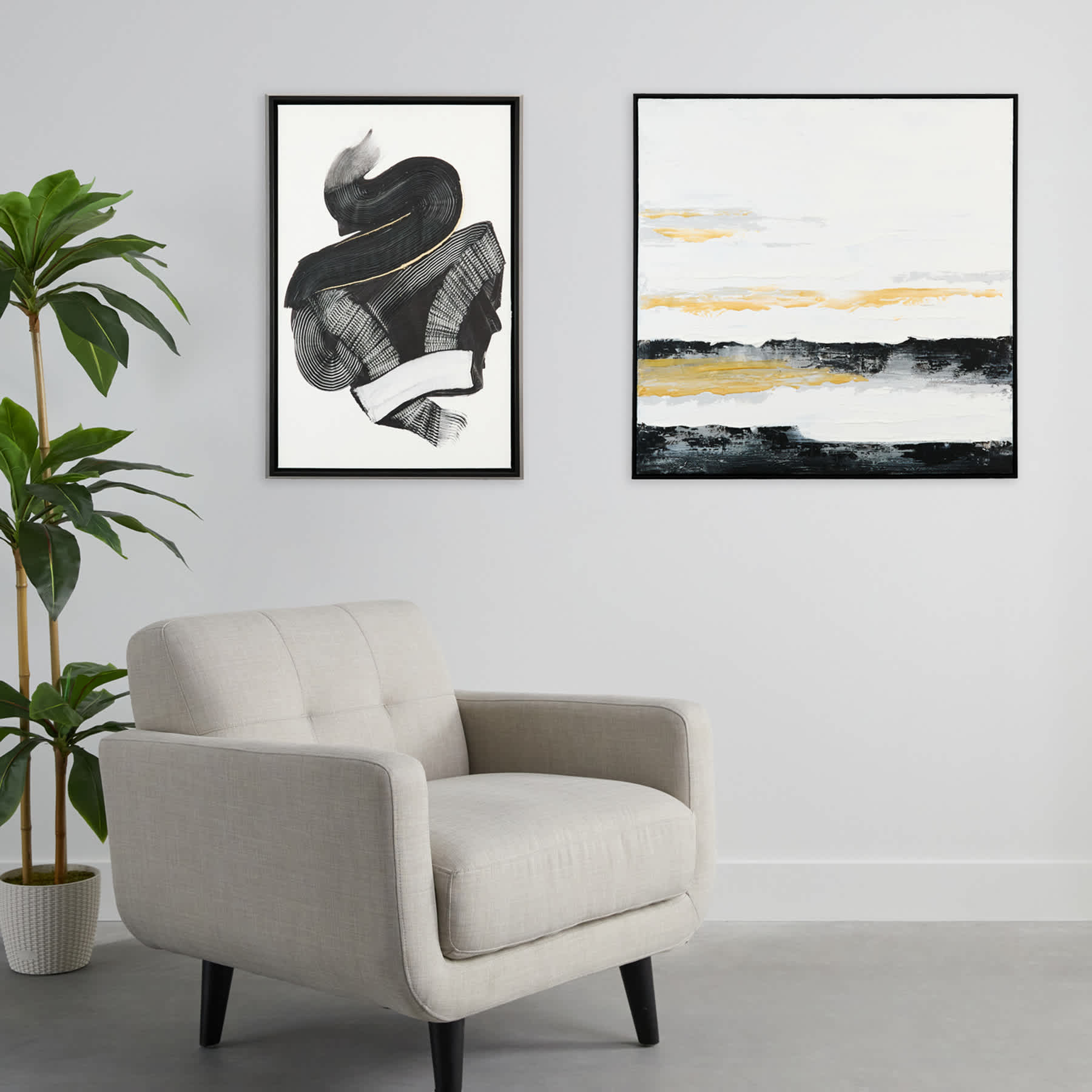Crosby St. Framed Abstract Canvas Wall Art, 24x36