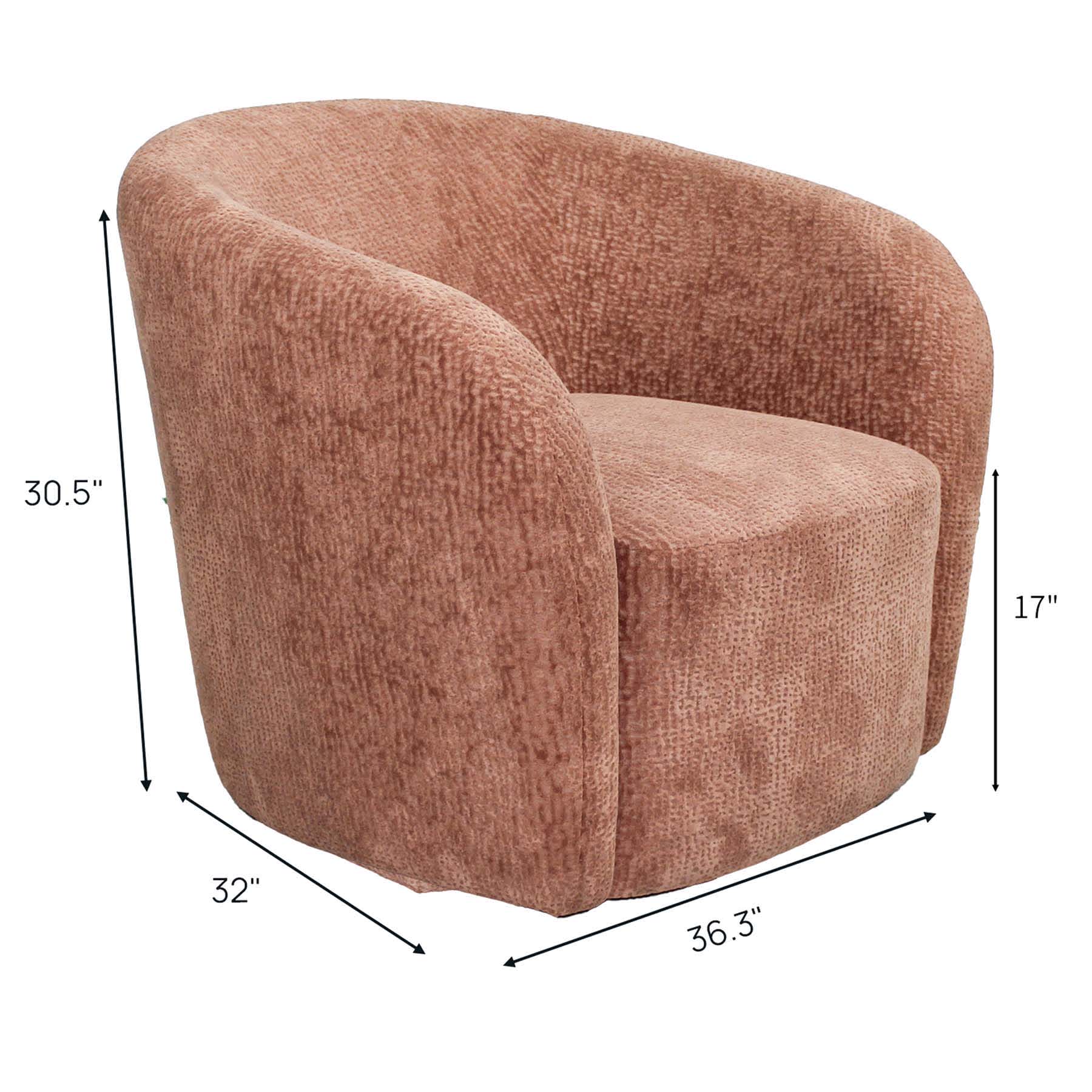 Chloe Swivel Accent Chair, Terracotta