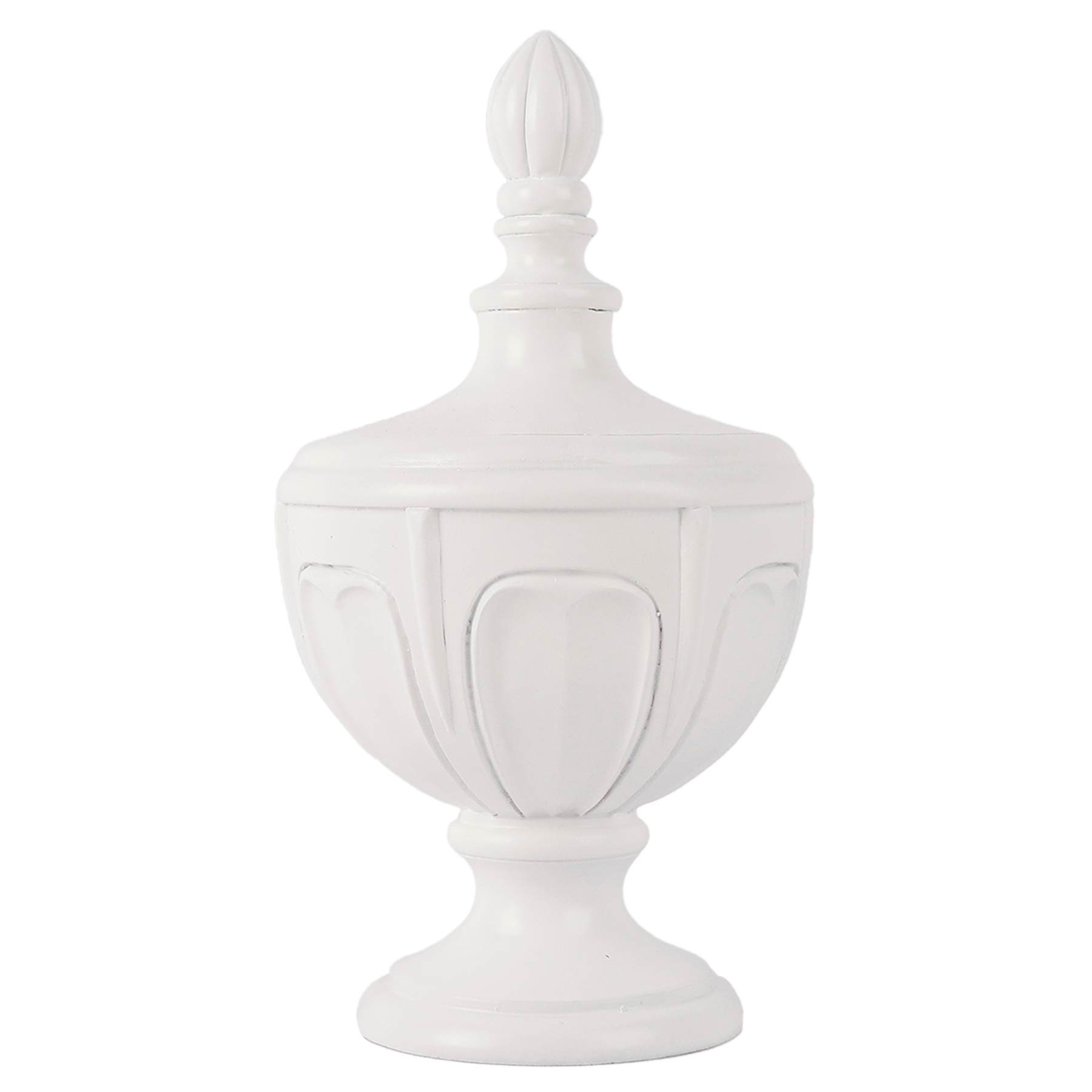 Providence White Finial Decor, 10"