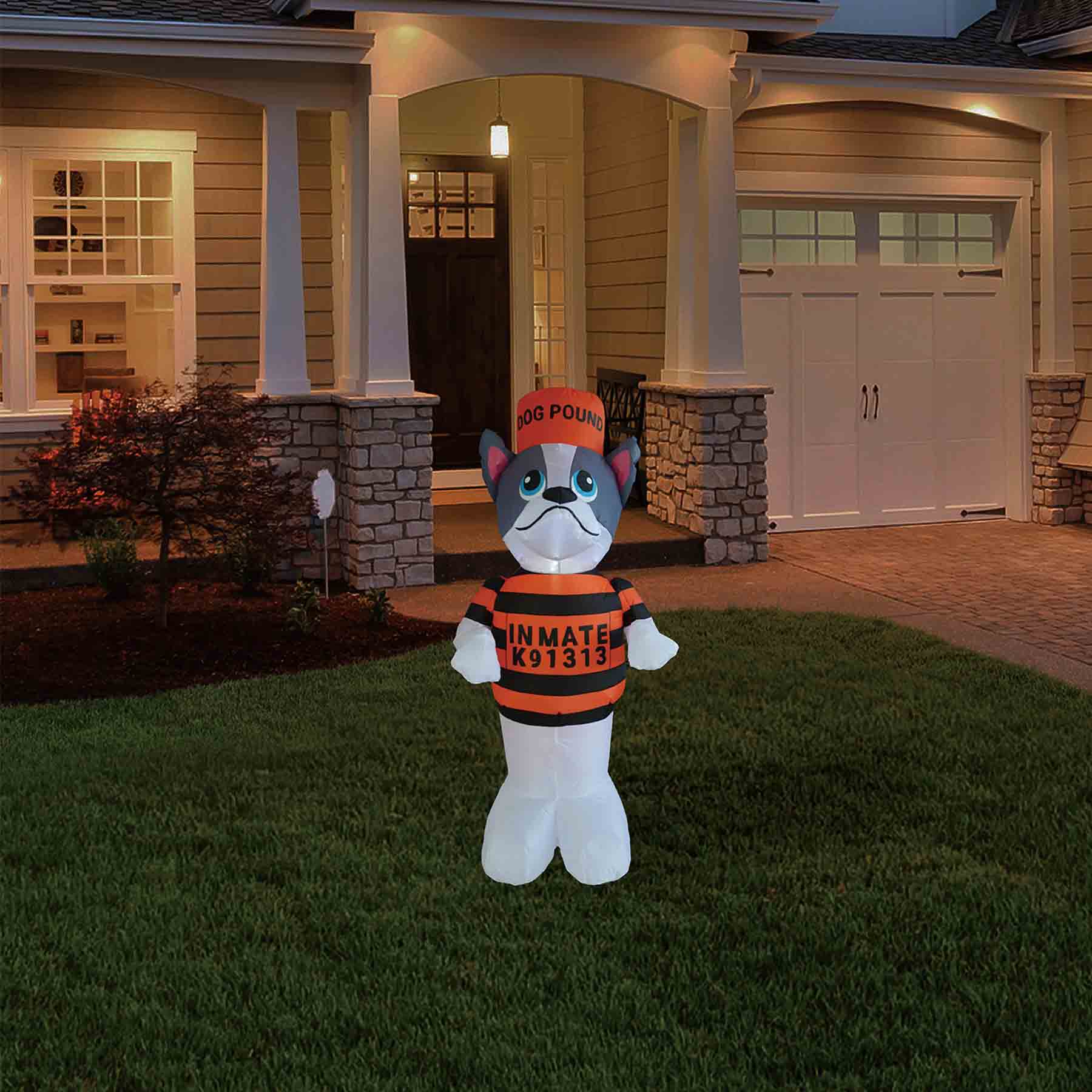 Prisoner Dog Halloween Inflatable, 4'
