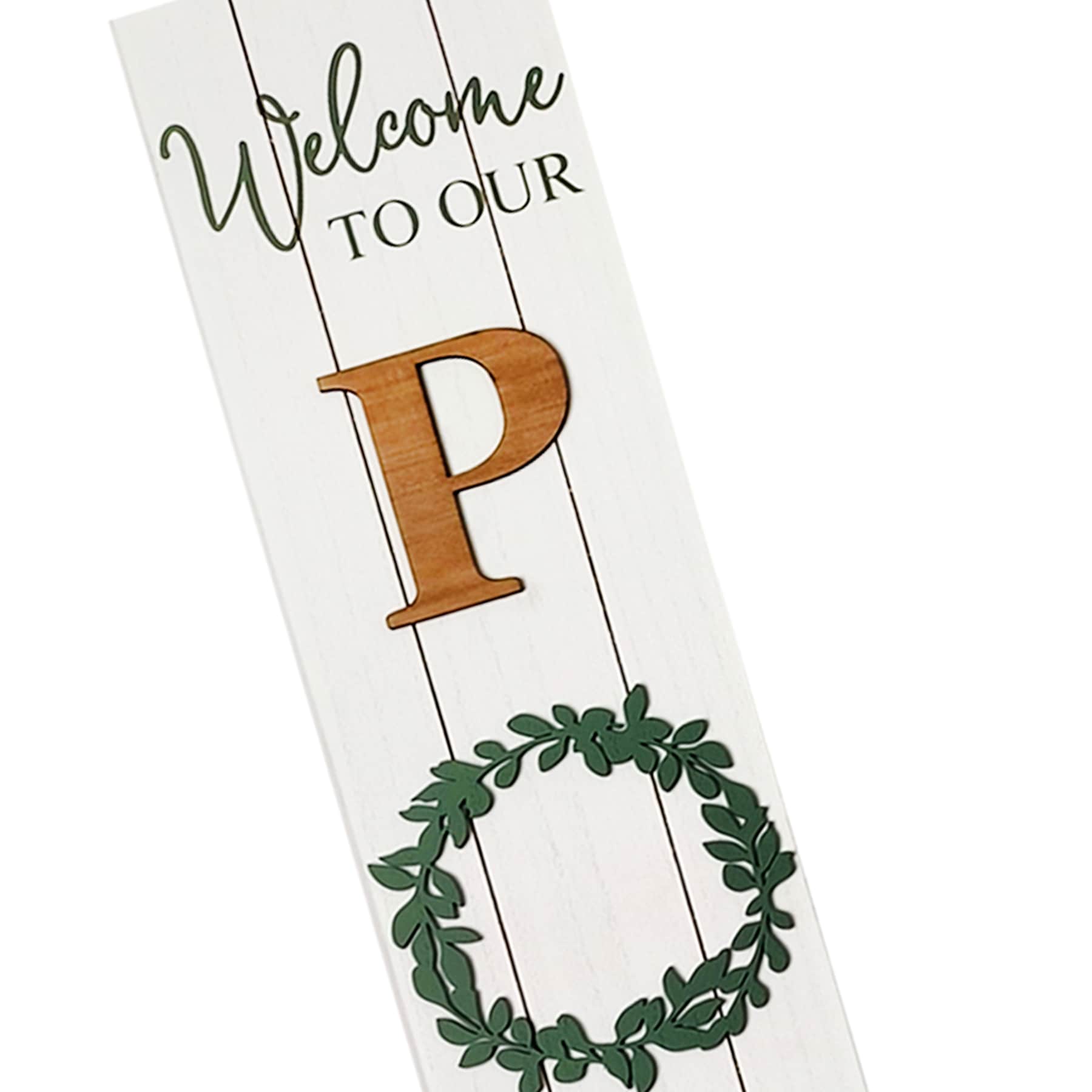 Wood Outdoor Porch Leaner Sign, 47.25"