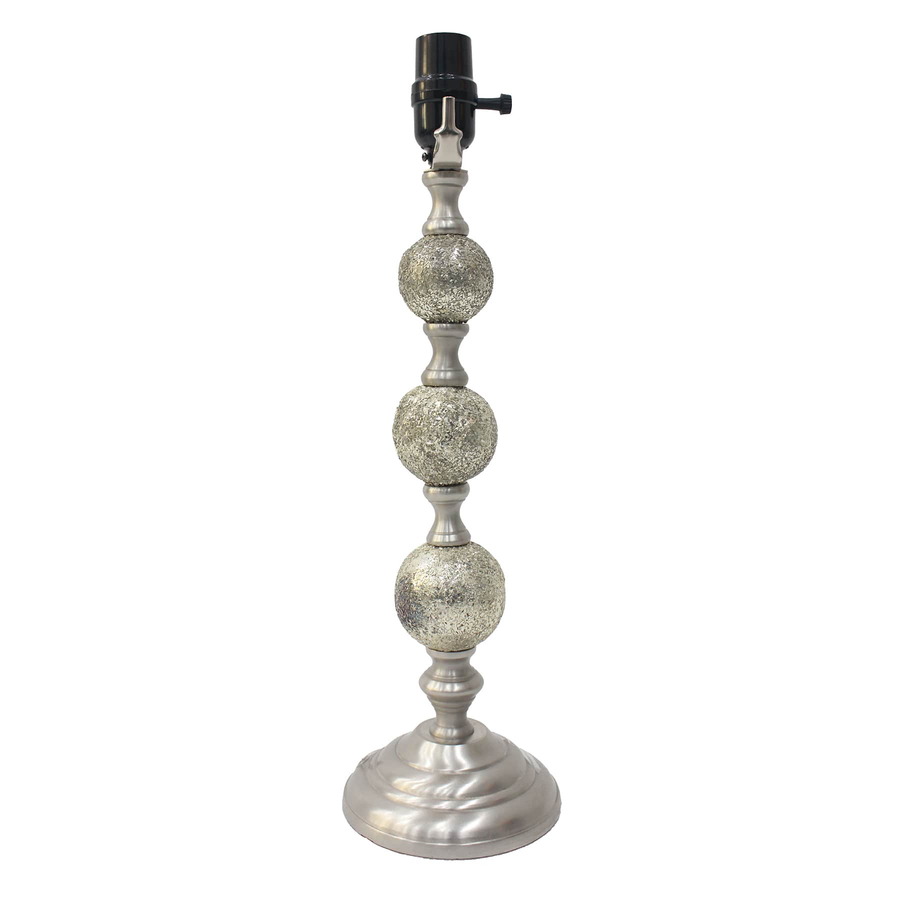 Found & Fable Silver Stacked Shimmer Ball Medium Table Lamp Base, 19"