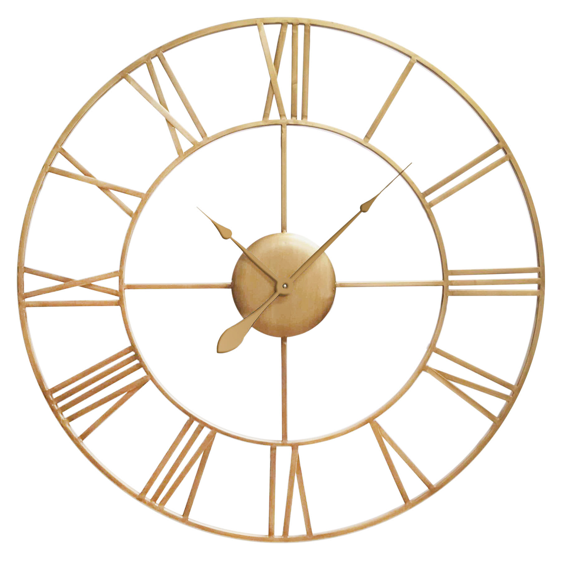 Brass Metal Round Wall Clock, 41"