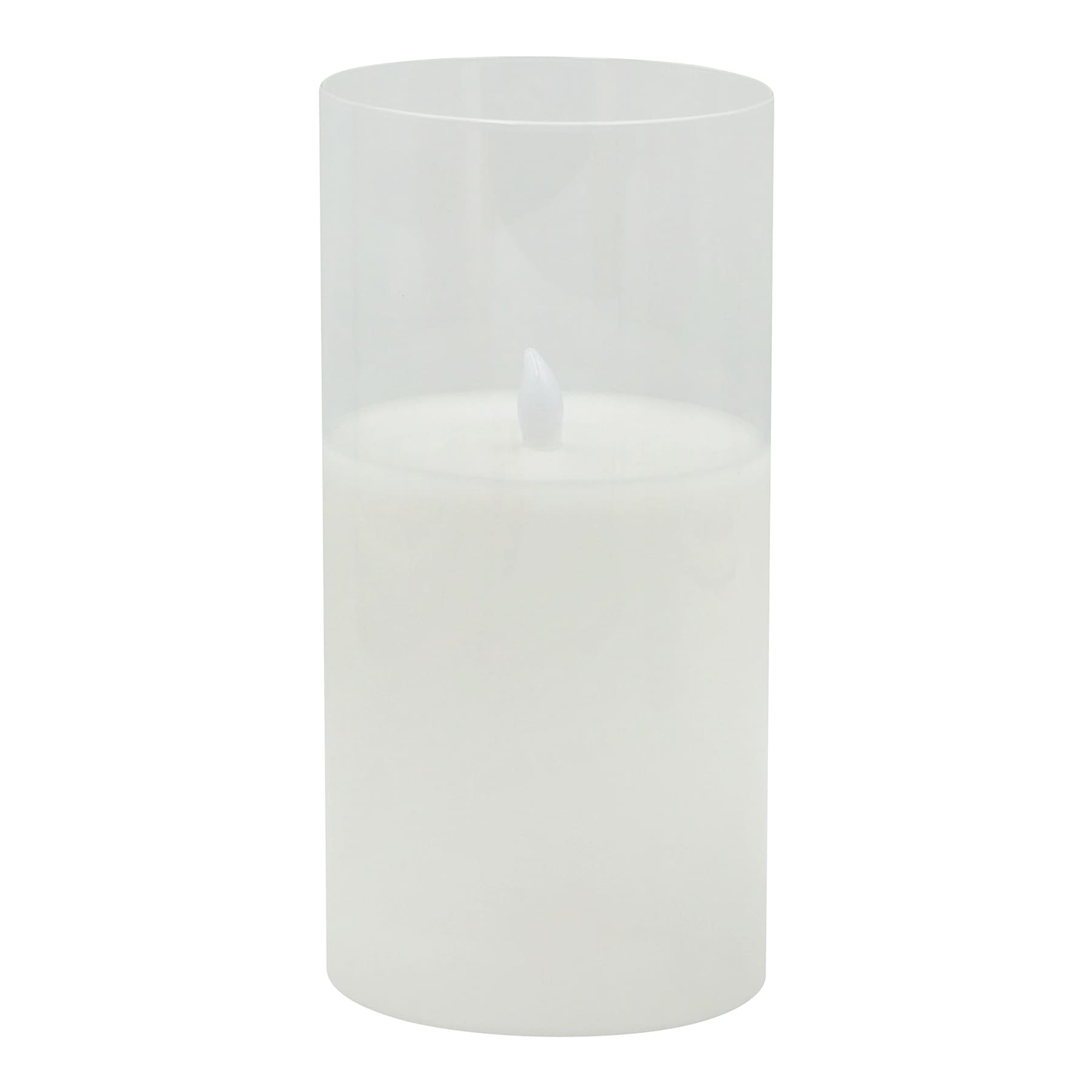 Honeybloom Clear Glass LED Pillar Candle with Timer, 4x8