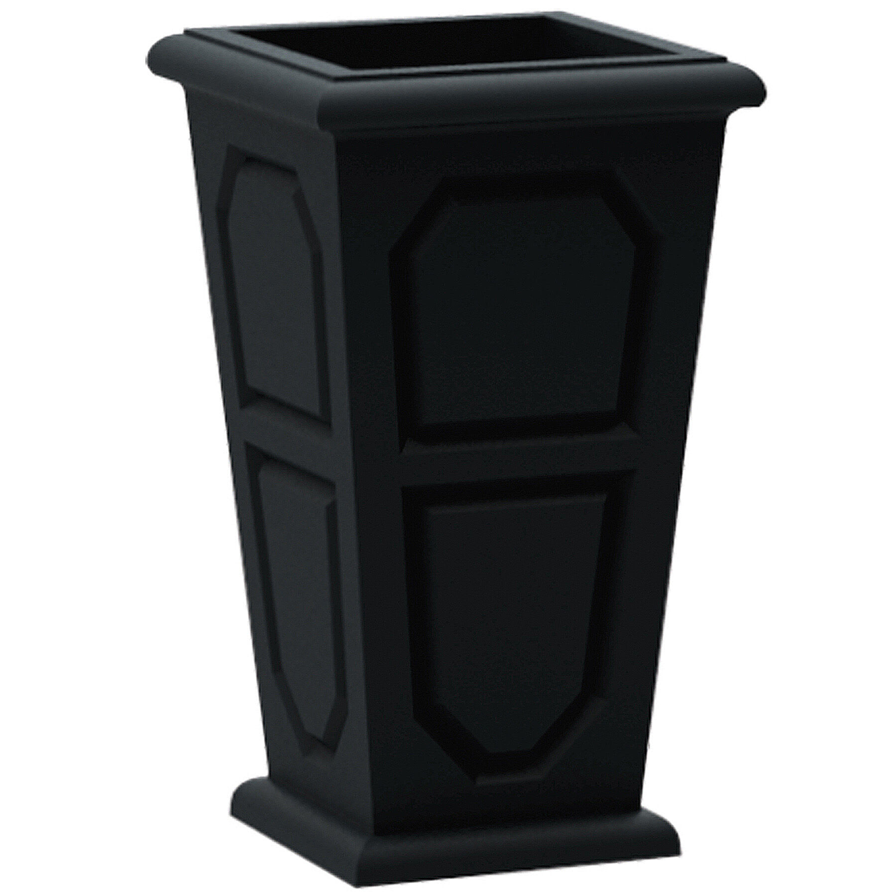 Japi All Weather Proof Black Versailles Square Outdoor Planter, Large