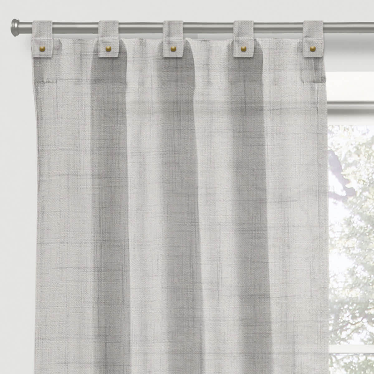 Grey Light Filtering Tab Top Curtain Panel, 84"