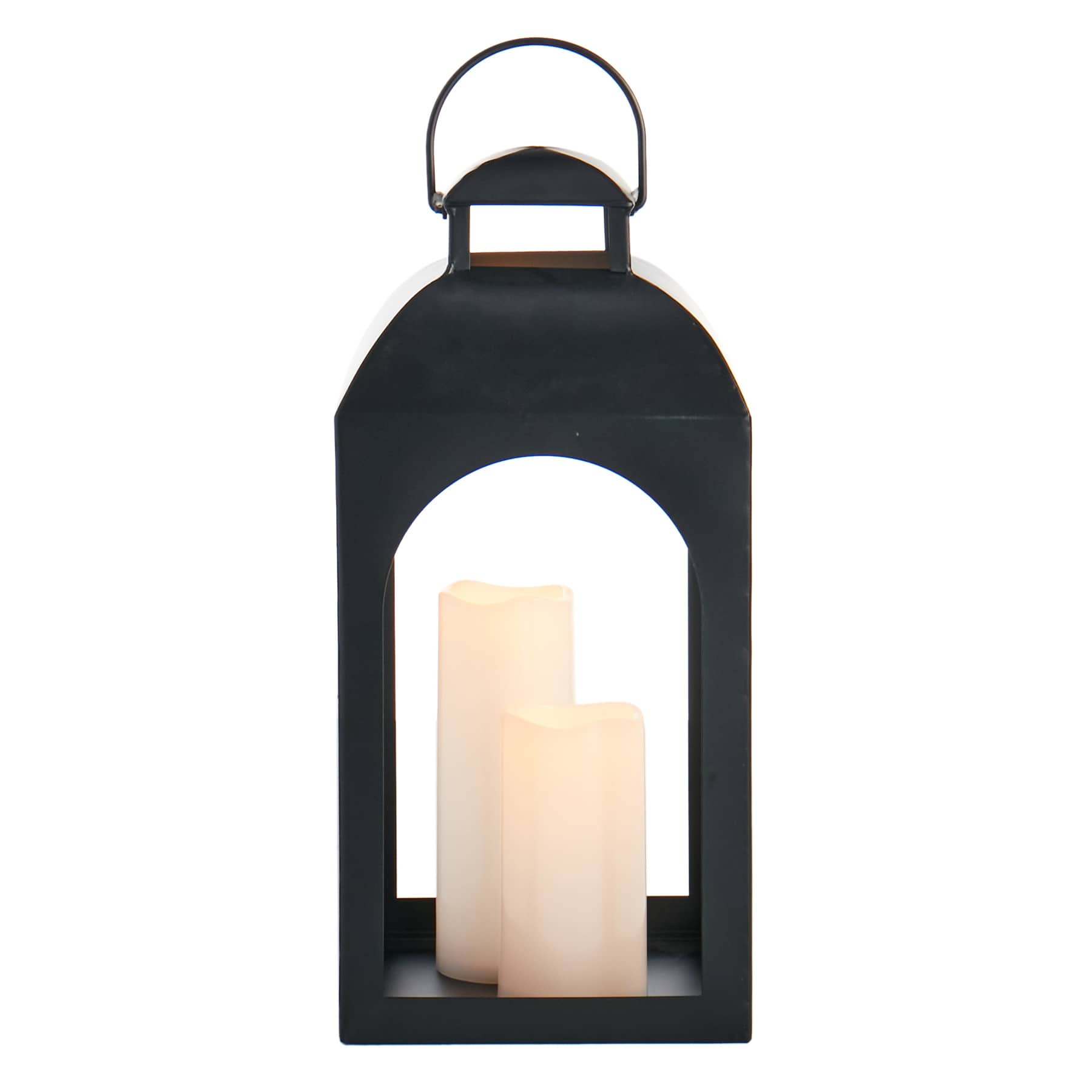 Providence Black Metal Arch Lantern, 17"
