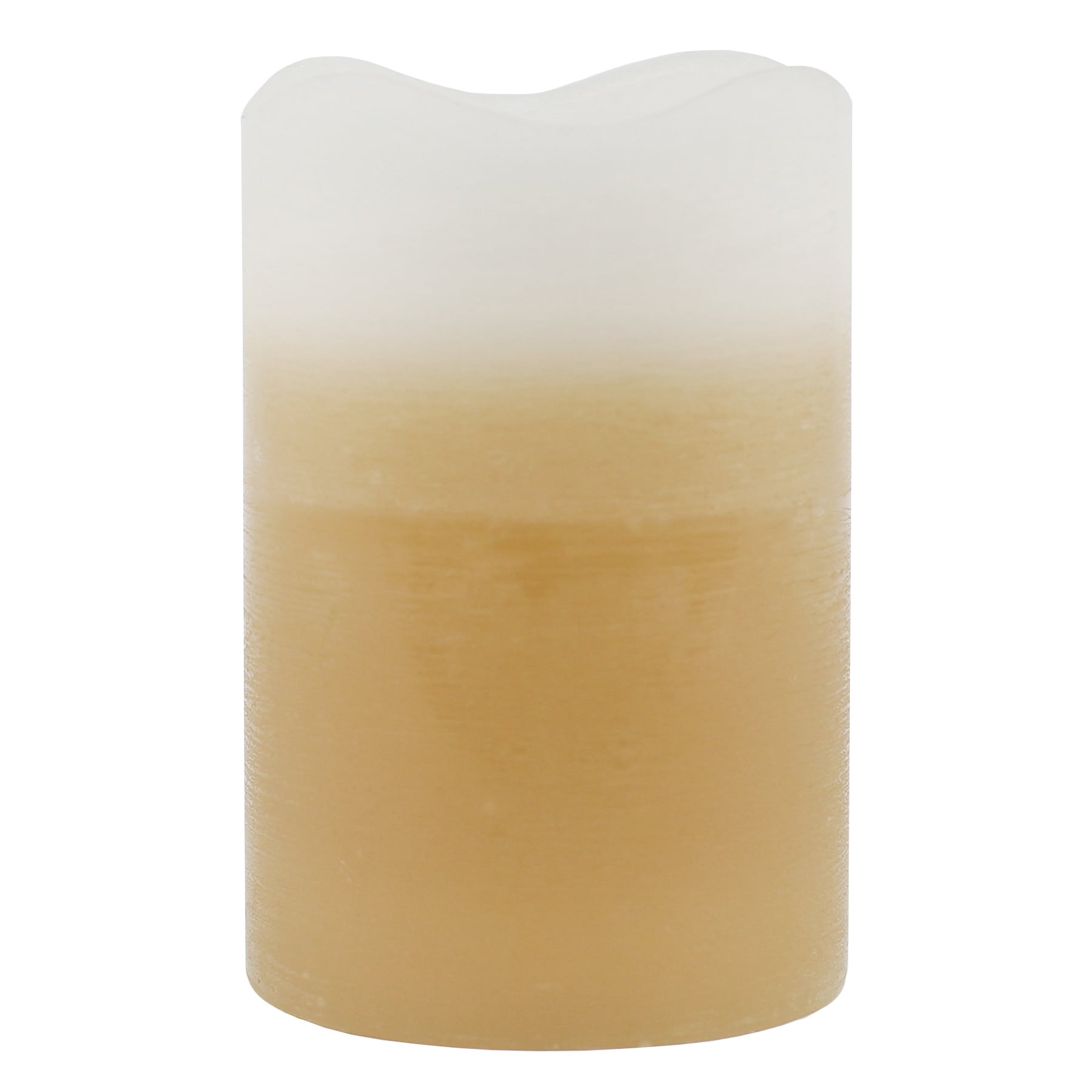 Honeybloom Brown Ombre Wax LED Pillar Candle with 6 Hour Timer, 4x6