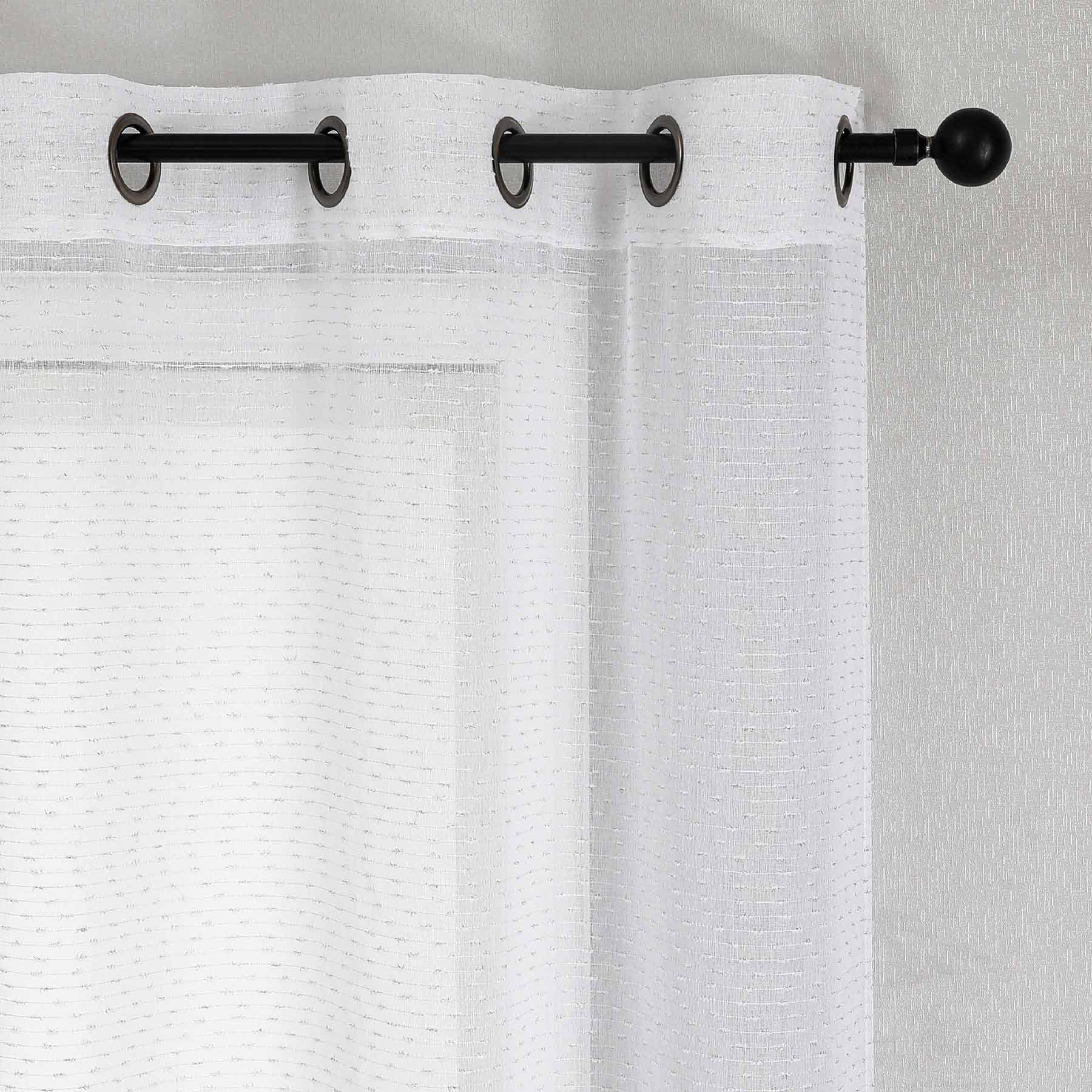 2-Pack Priscilla Ivory Textured Sheer Grommet Curtain Set, 84"