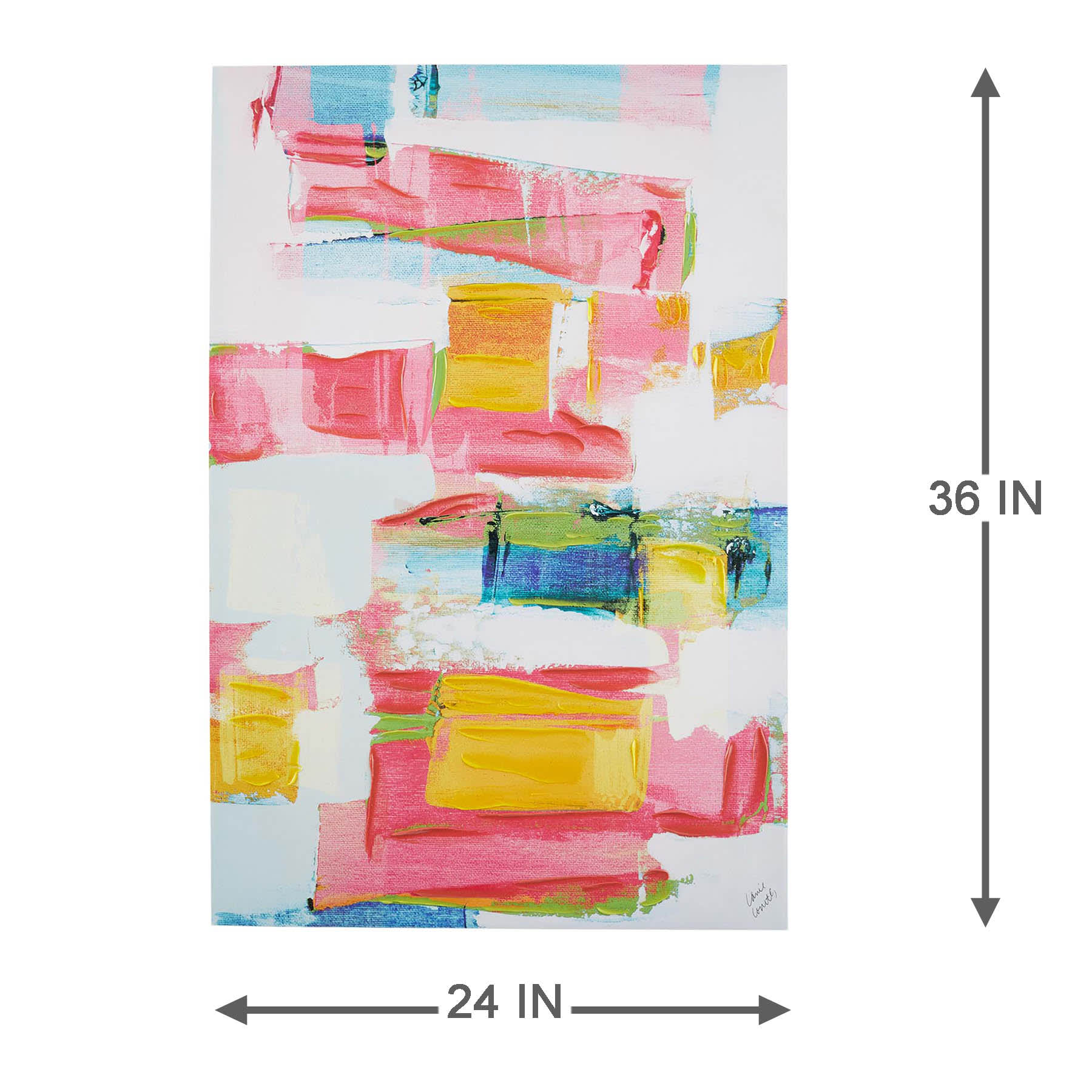 Colorful Abstract Canvas Wall Art, 24x36