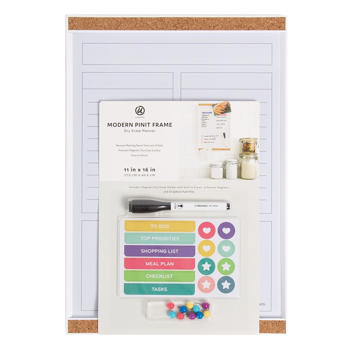 Modern Pinit Frame Dry Erase Planner, 11x16