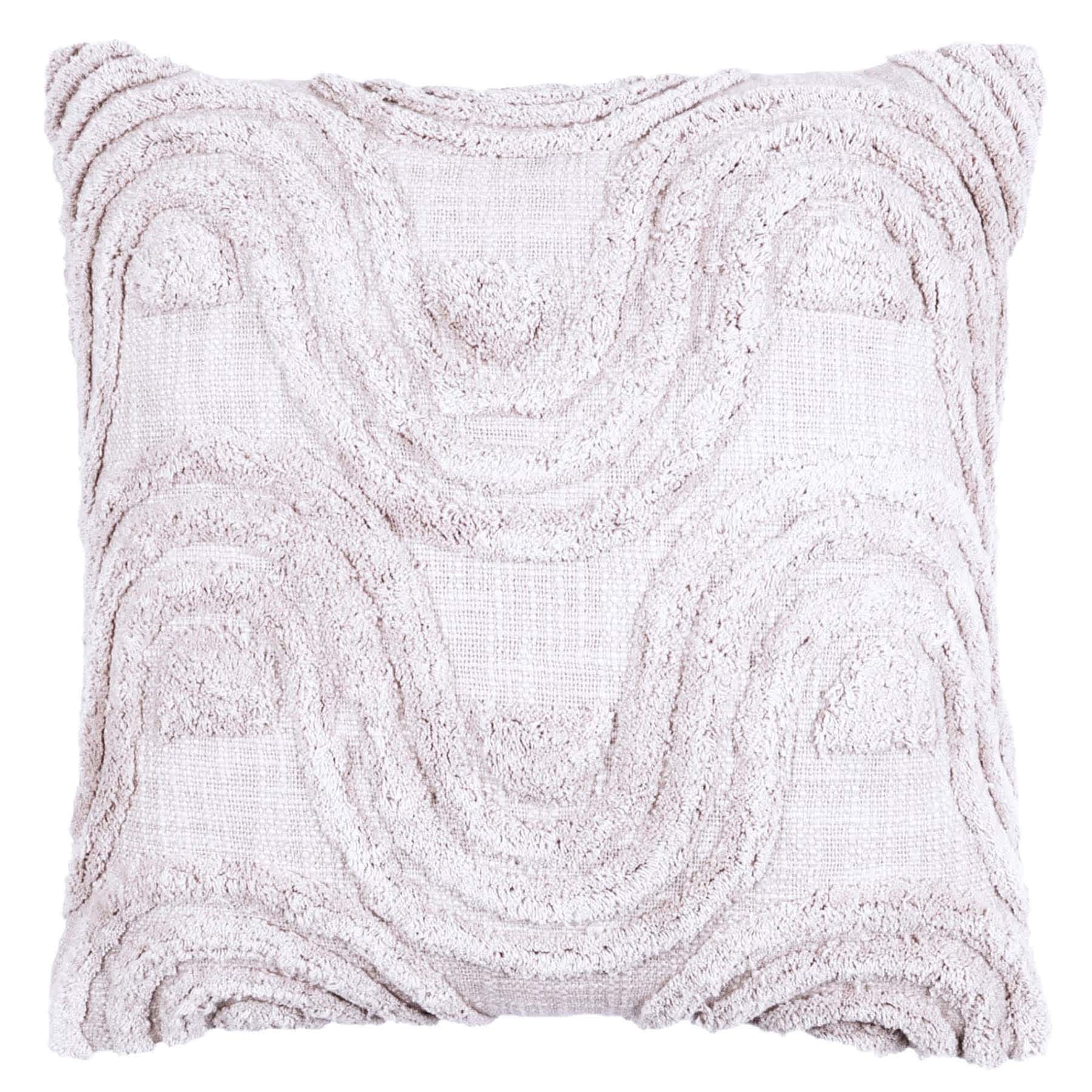 White Wavy Tufted Throw Pillow, 18"