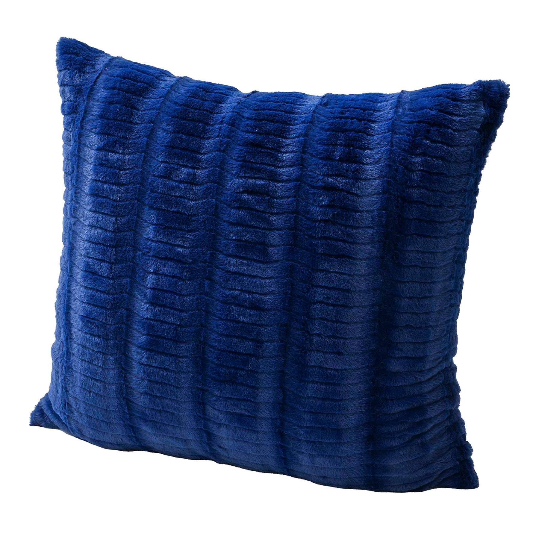 Logan Navy Blue Brush Throw Pillow, 24"