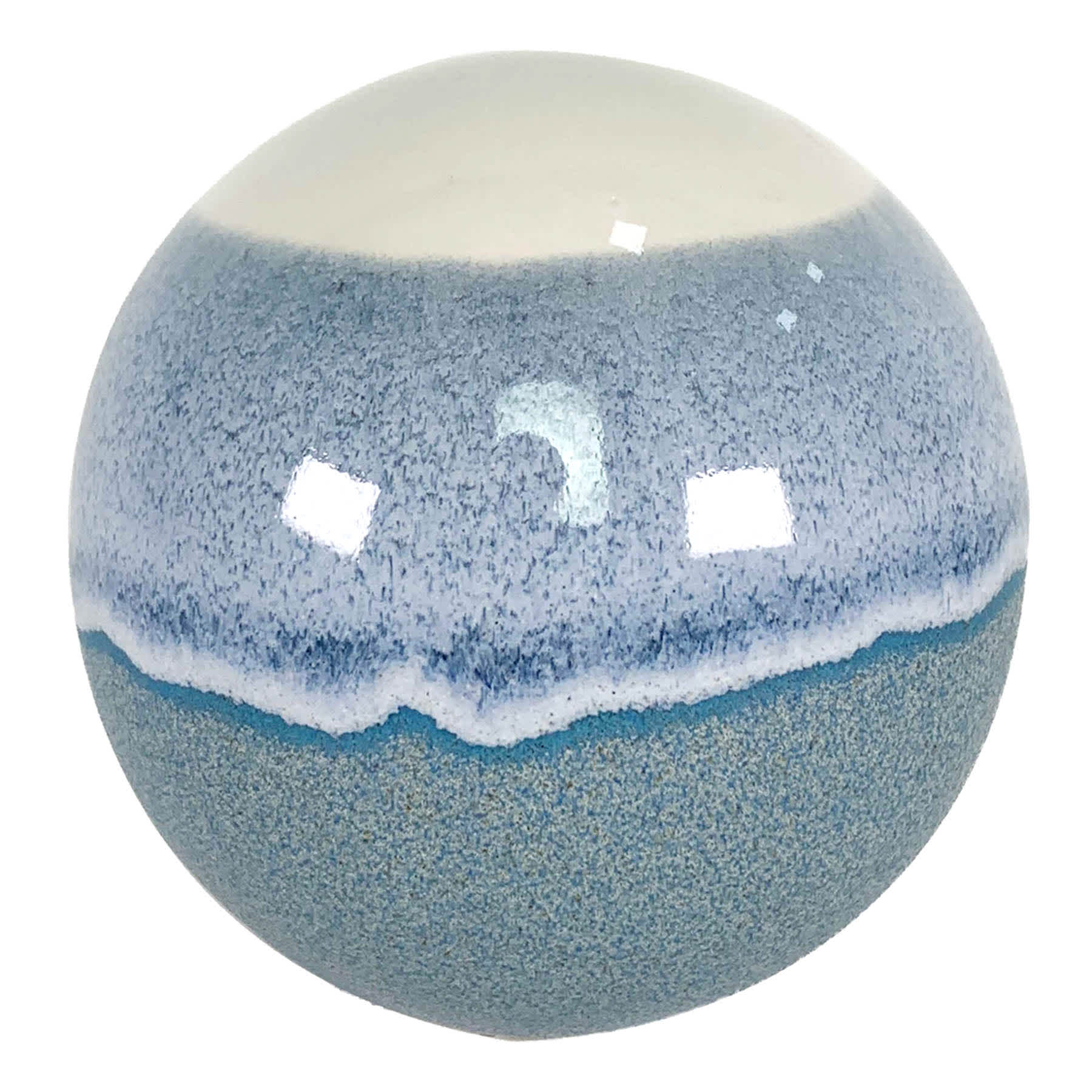 Blue Aqua Reactive Ceramic Sphere, 4"