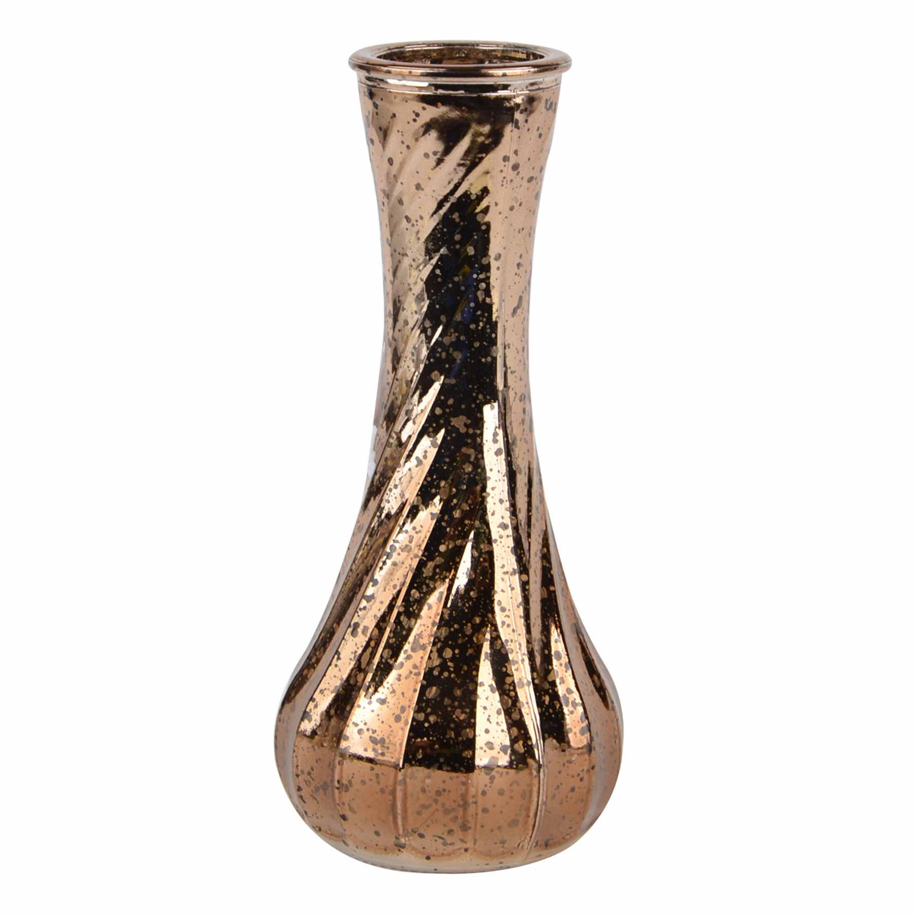 Brown Mercury Glass Bud Vase, 6"