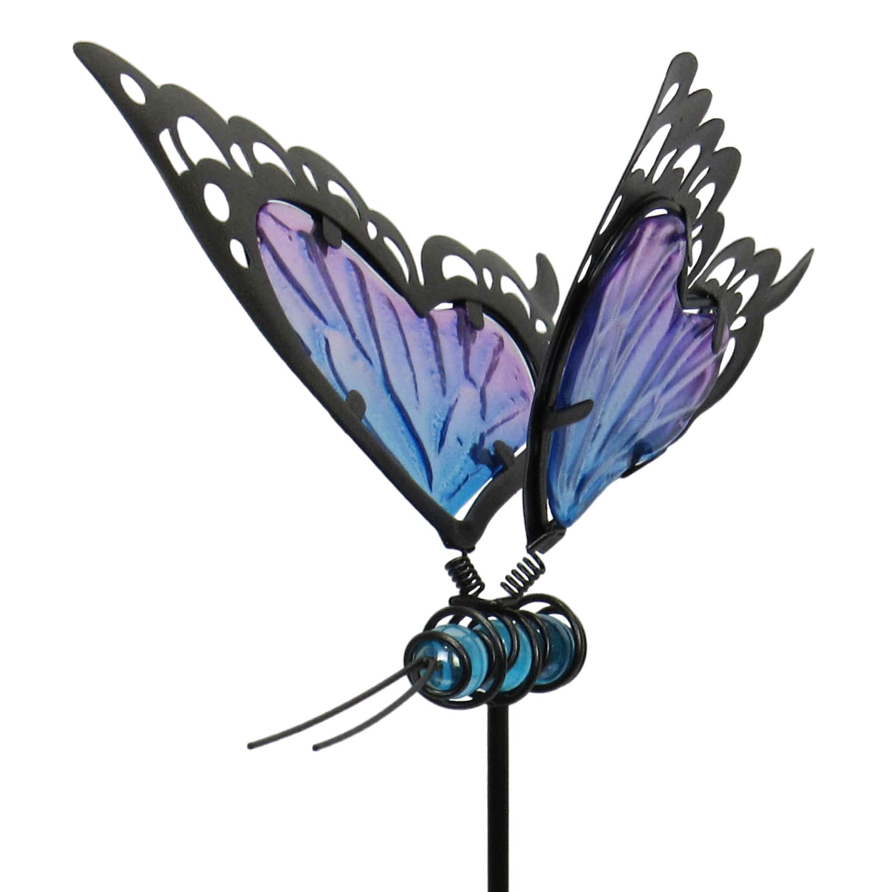 Blue Butterfly Yard Pick, 24"