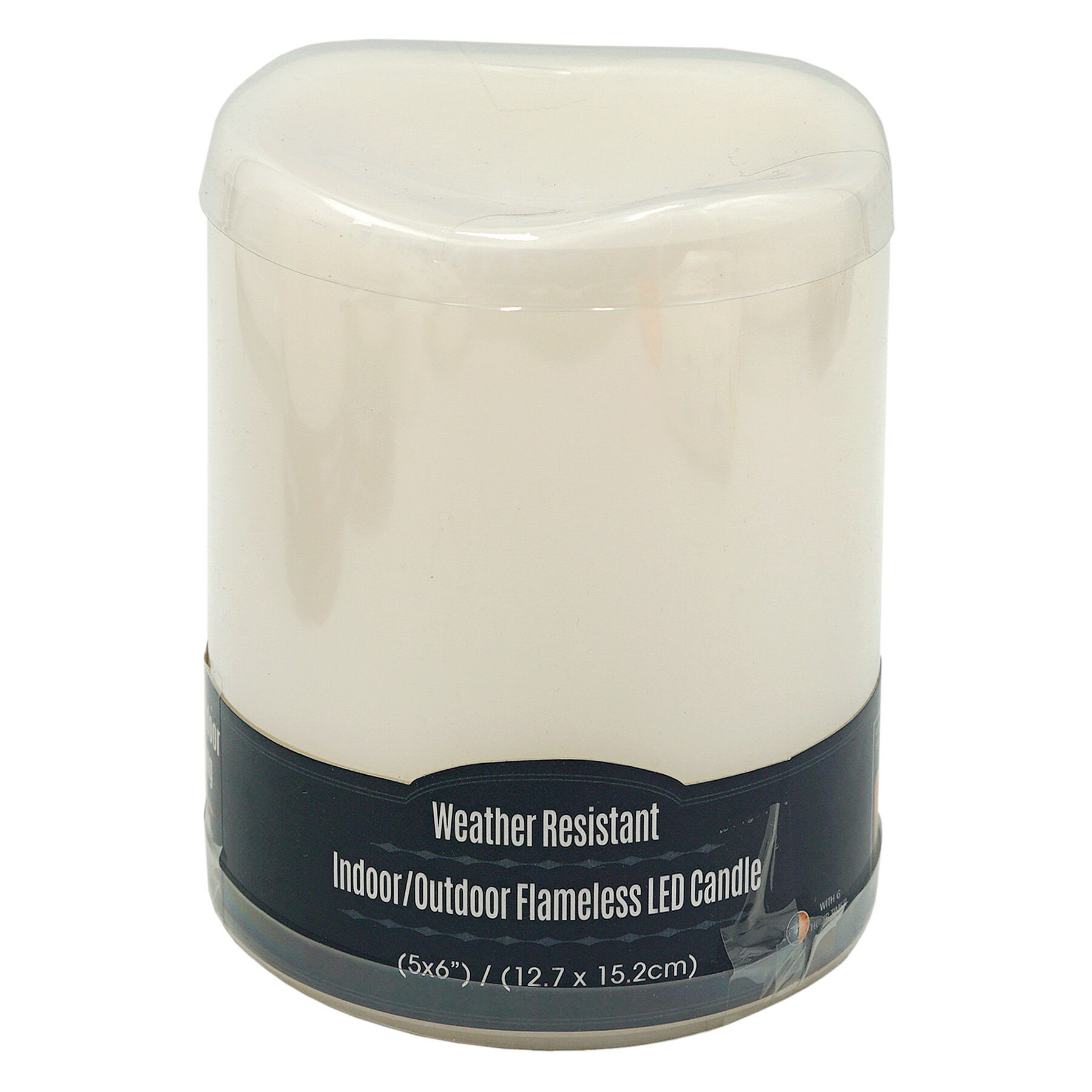 Ivory LED Pillar Candle with 6 Hour Timer, 6"