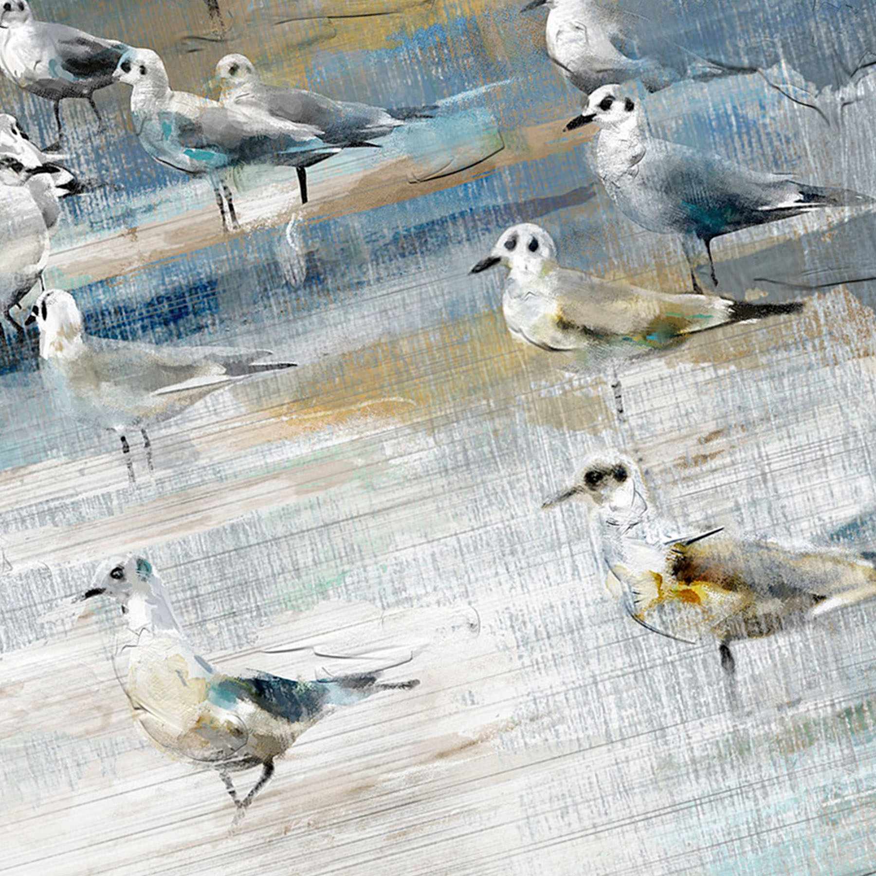 Seagulls On The Beach Canvas Wall Art, 30"