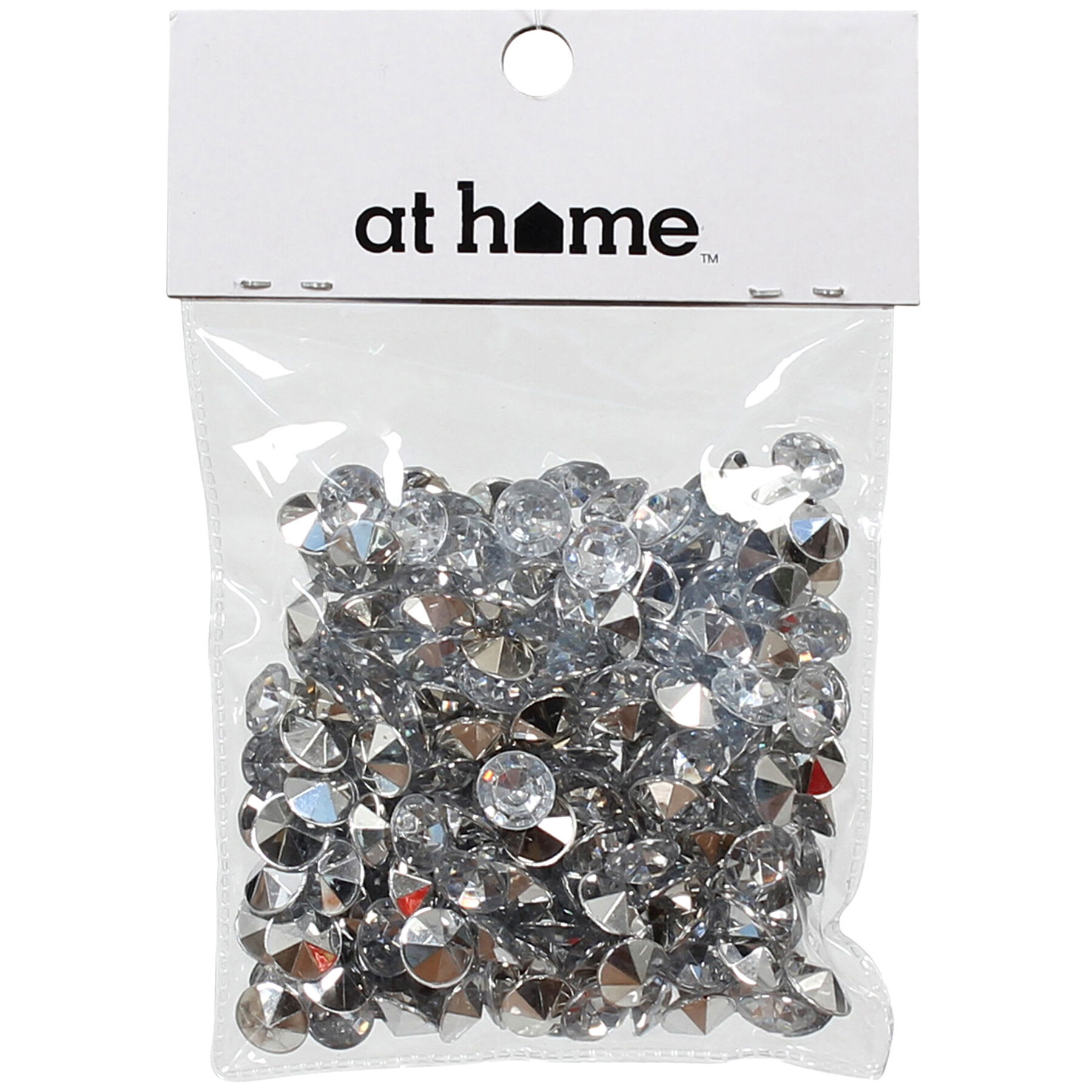 Plastic Silver Gem Scatters 50 Gram In Polybag