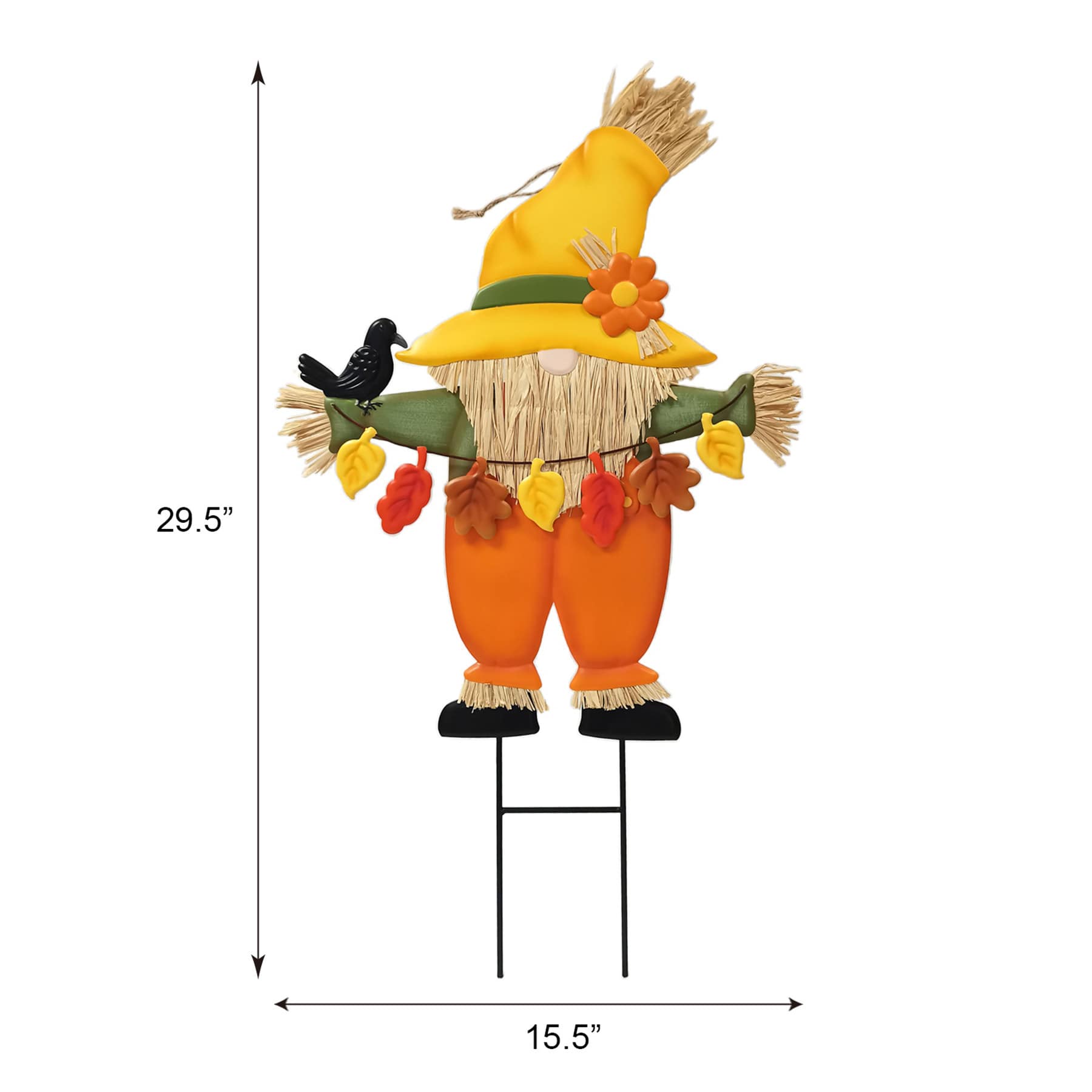 Homespun Harvest Scarecrow Gnome Yardstake, 29.5"