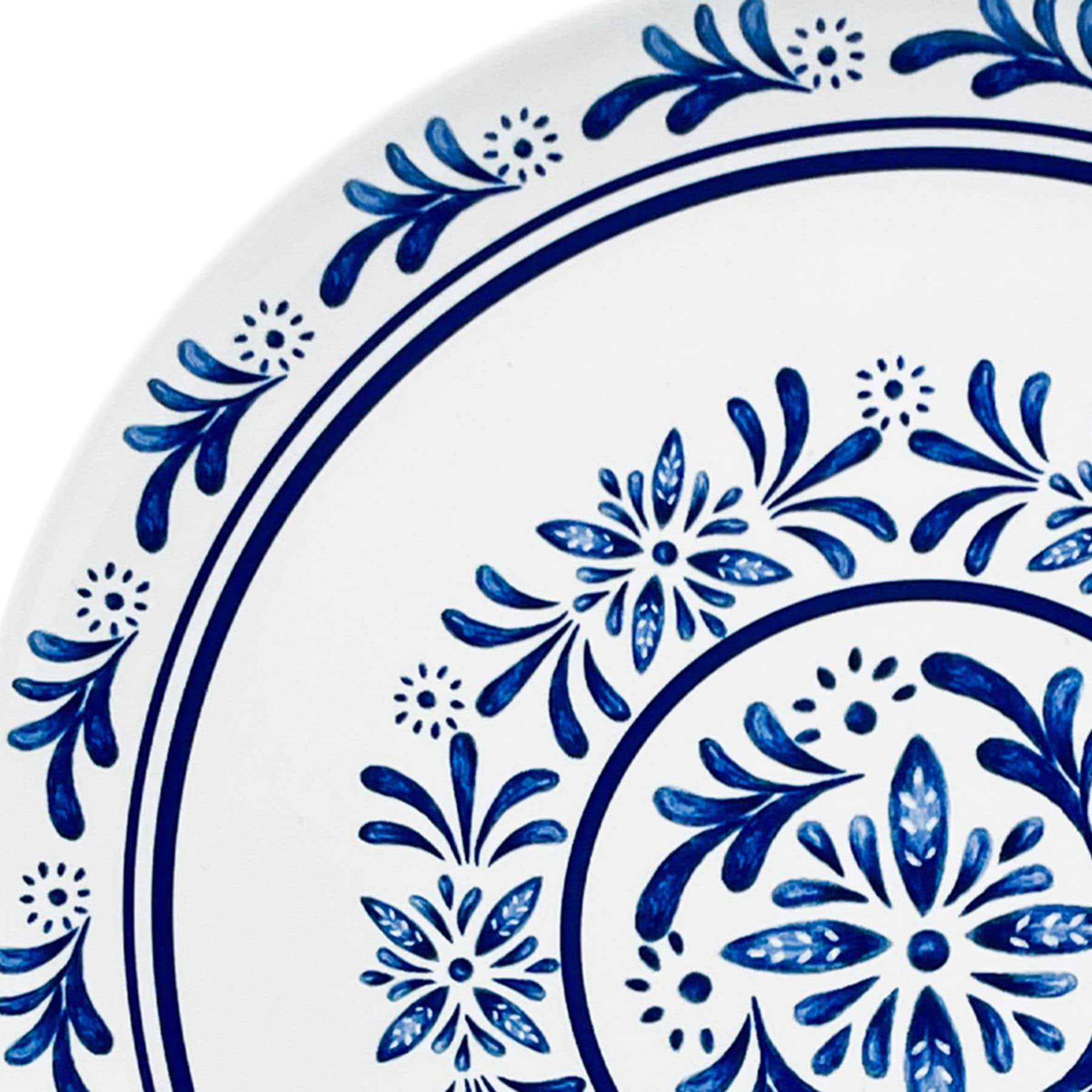 Round Blue Mosaic Melamine Serving Platter, 15"