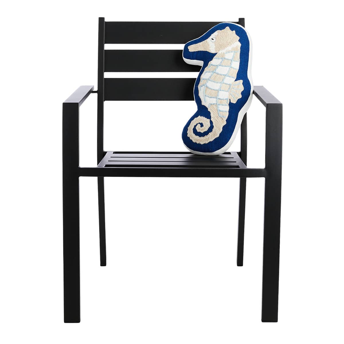Honeybloom Seahorse Shaped Outdoor Throw Pillow, 18x9
