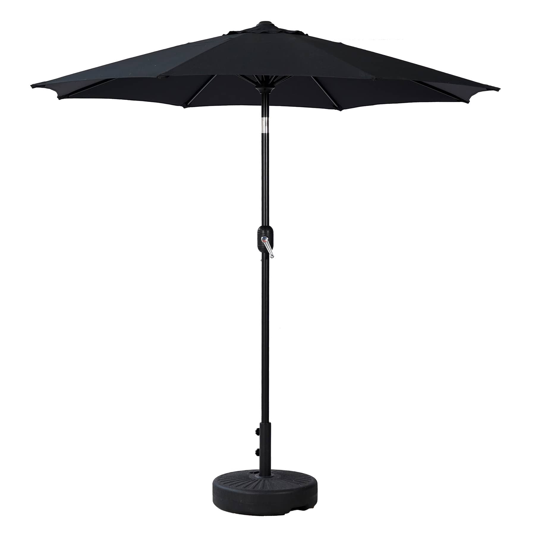 Black Crank & Tilt Round Patio Umbrella, 7.5'