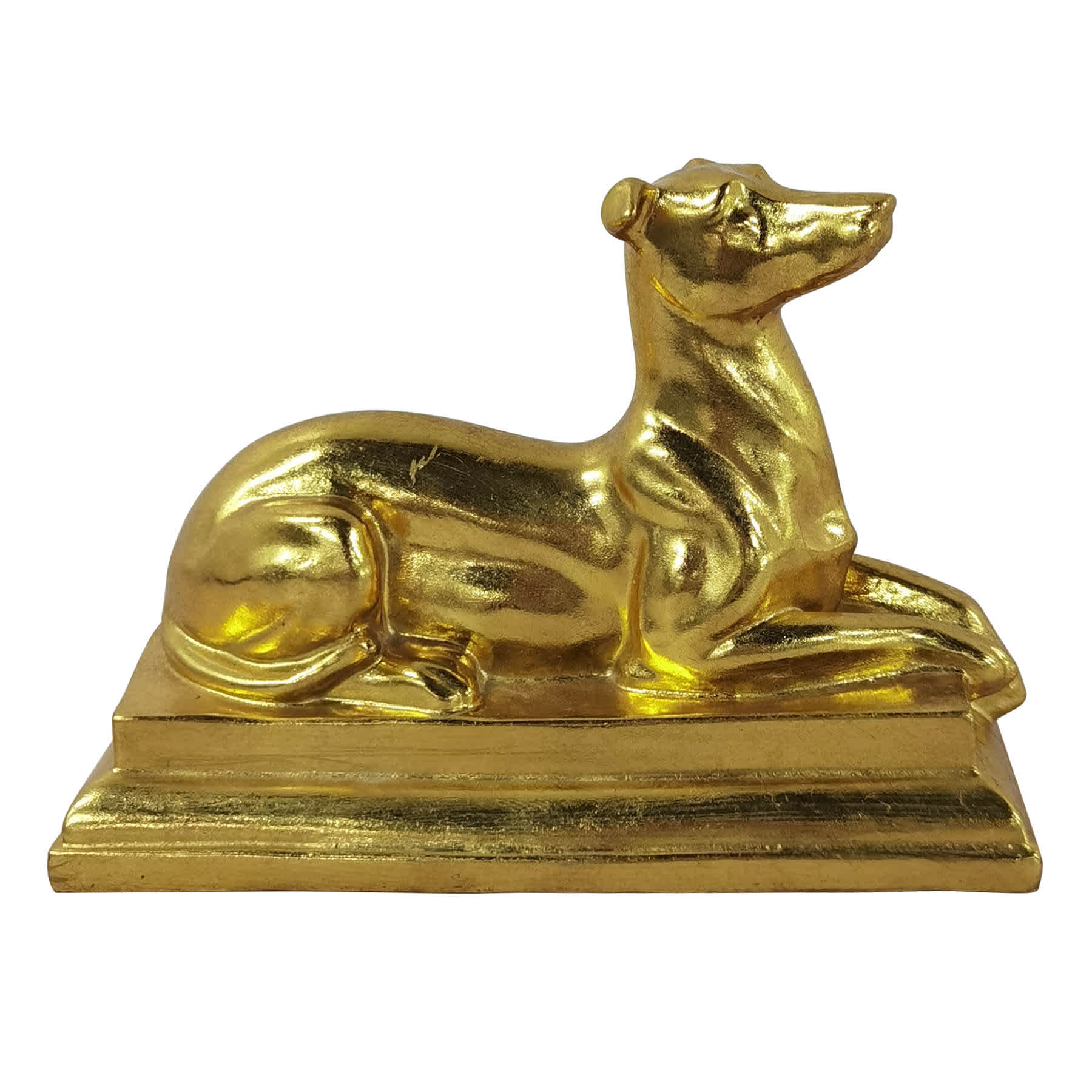 Gold Resin Hound Dog, 9x6