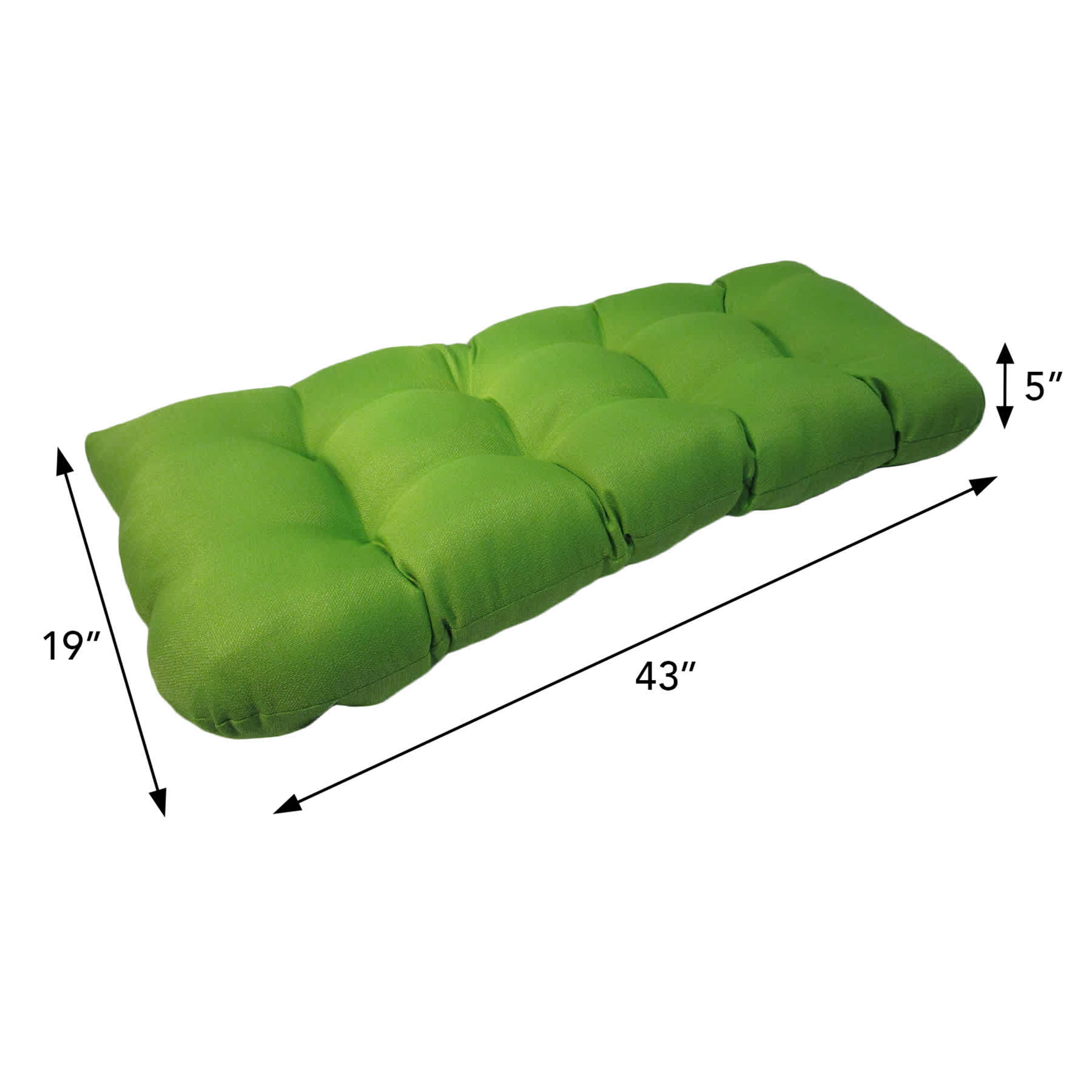 Lime Green Canvas Wicker Settee Outdoor Cushion