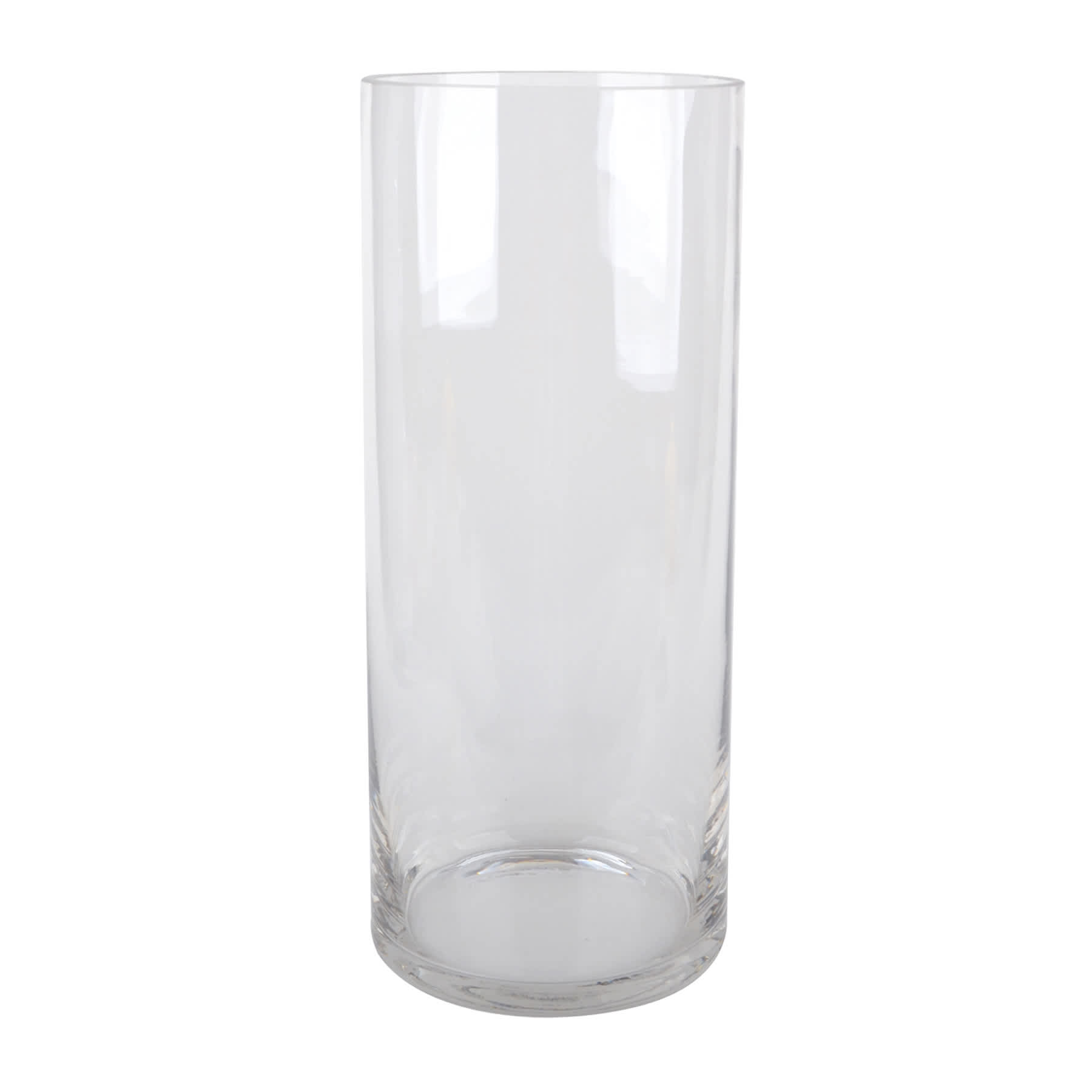 Clear Glass Cylinder Vase, 12"