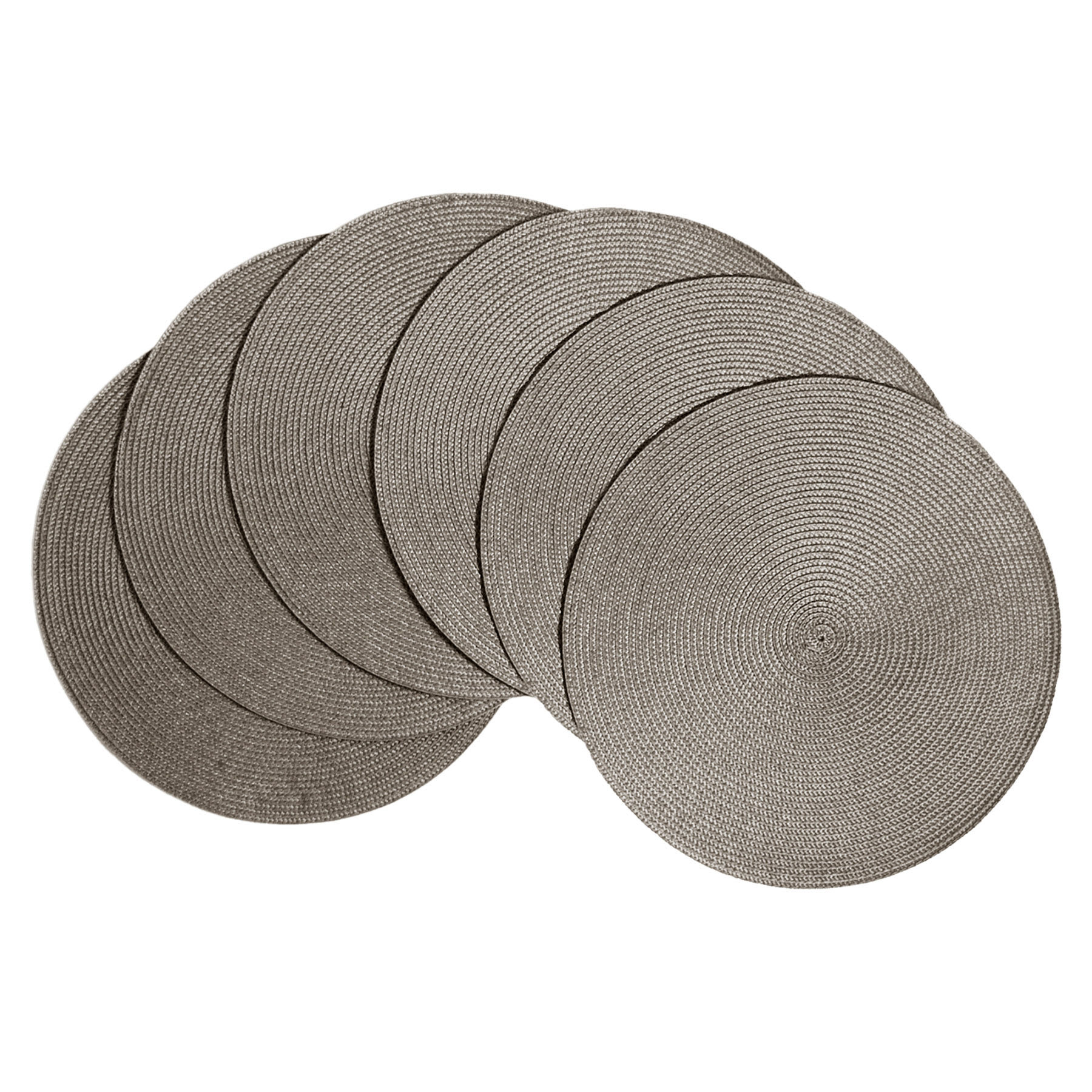 Veranda Set of 6 Cement Grey Placemats, 15"