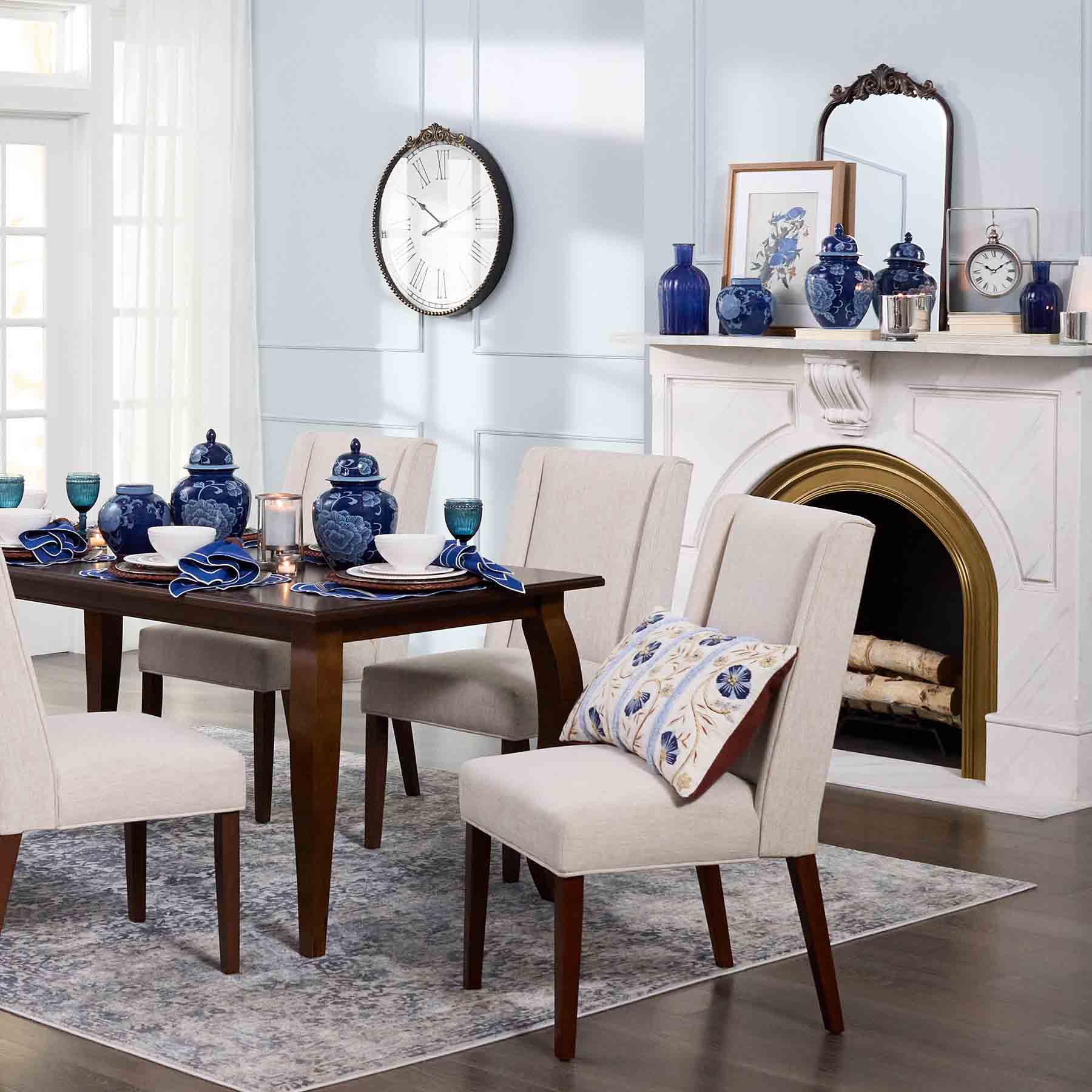 (A377) Providence Venice Distressed Look Blue Area Rug, 8x10