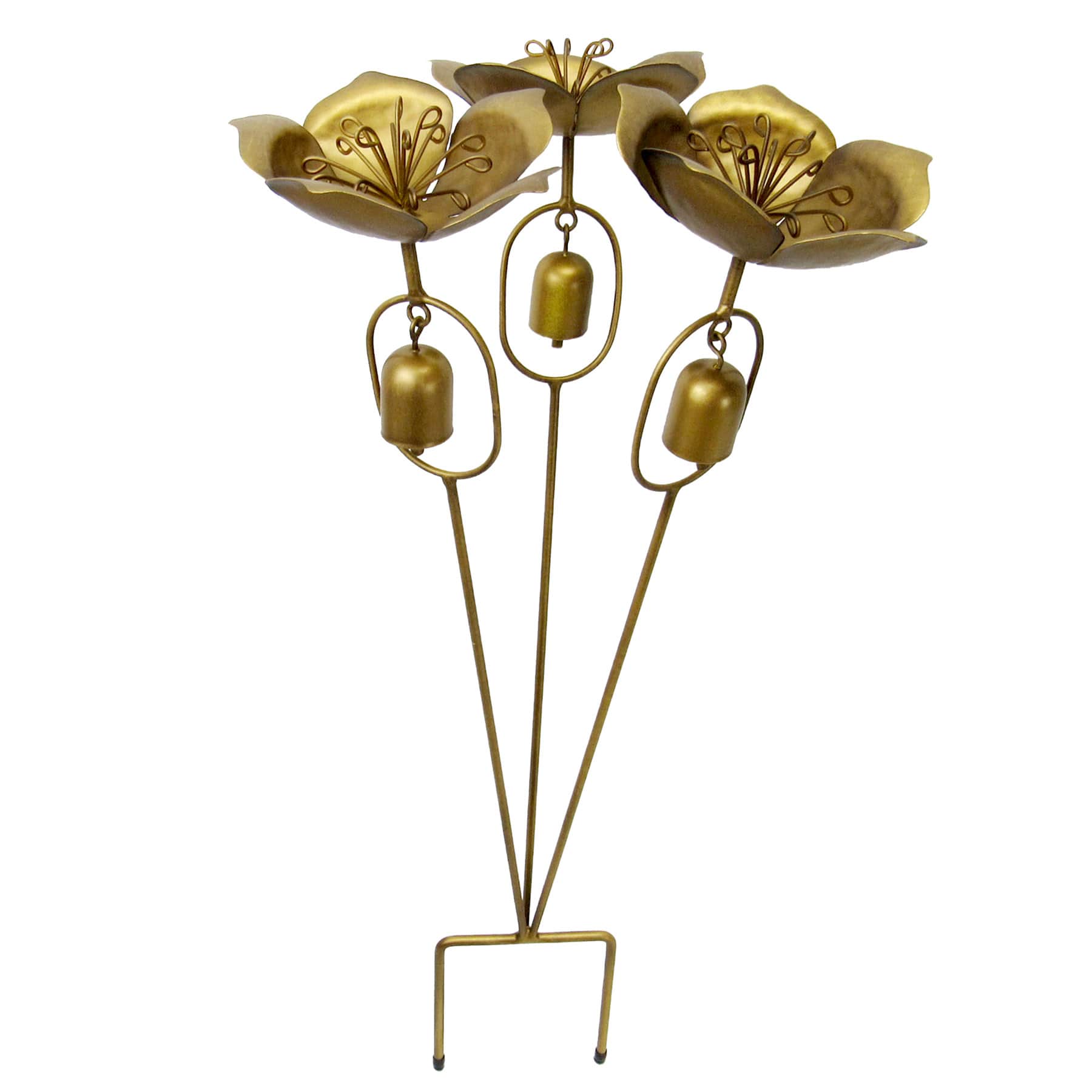 Honeybloom Metal Flower Chime Yard Stake, 26"