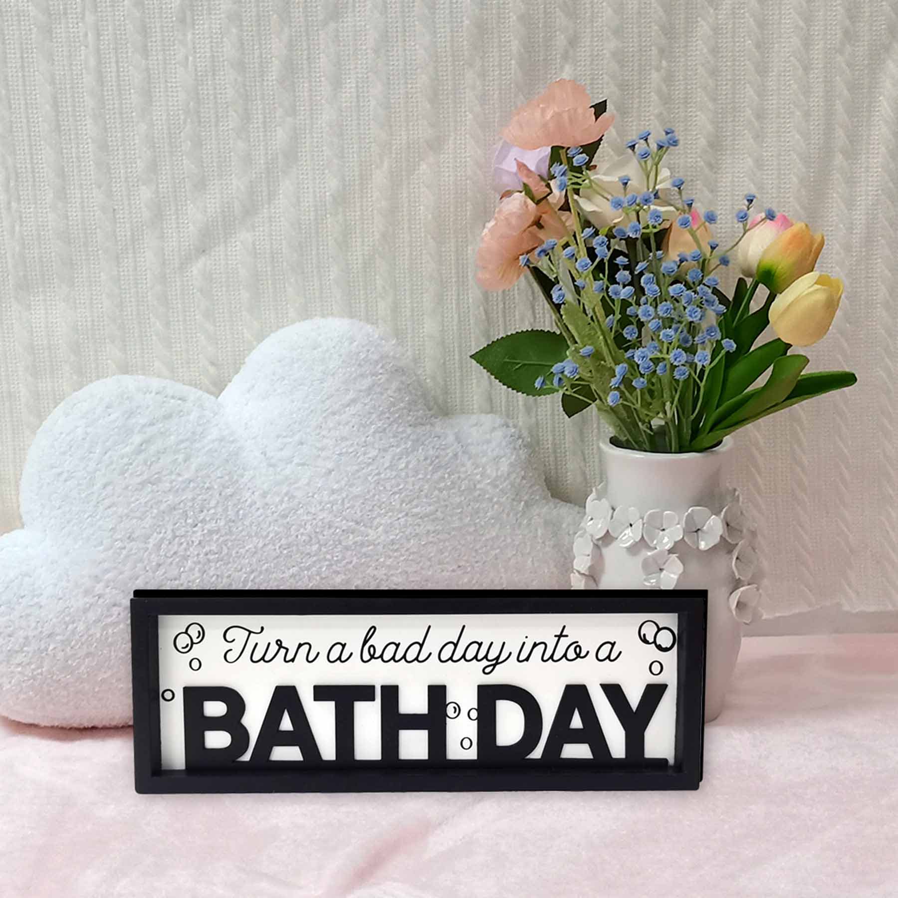 Bath Day Plaque, 12x4