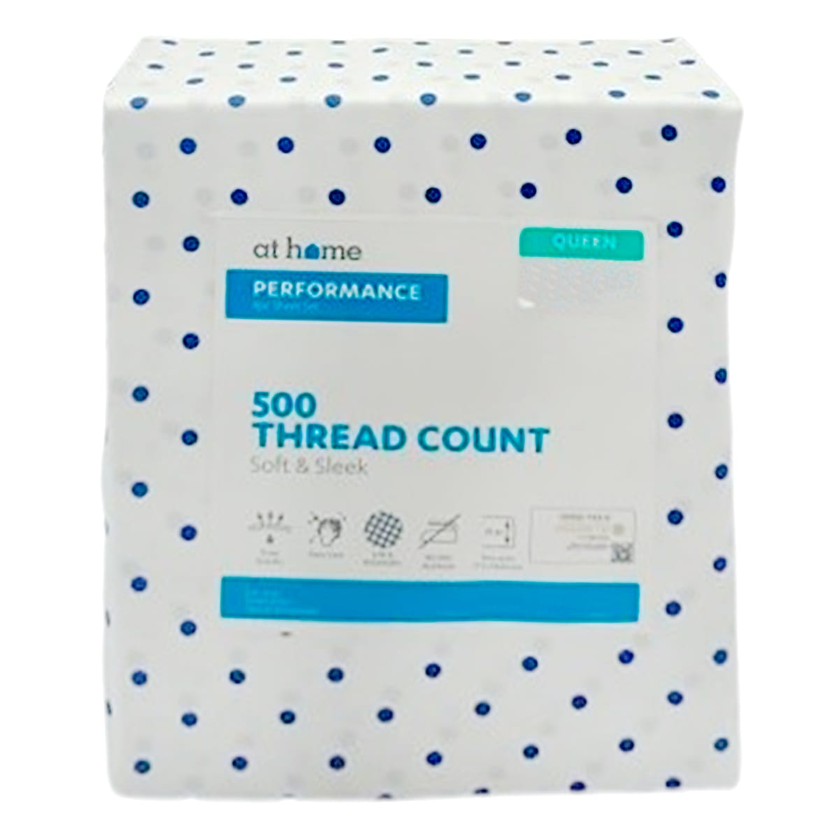 4-Piece Dot Print 500 Thread Count Cotton Blend Sheet Set, Queen
