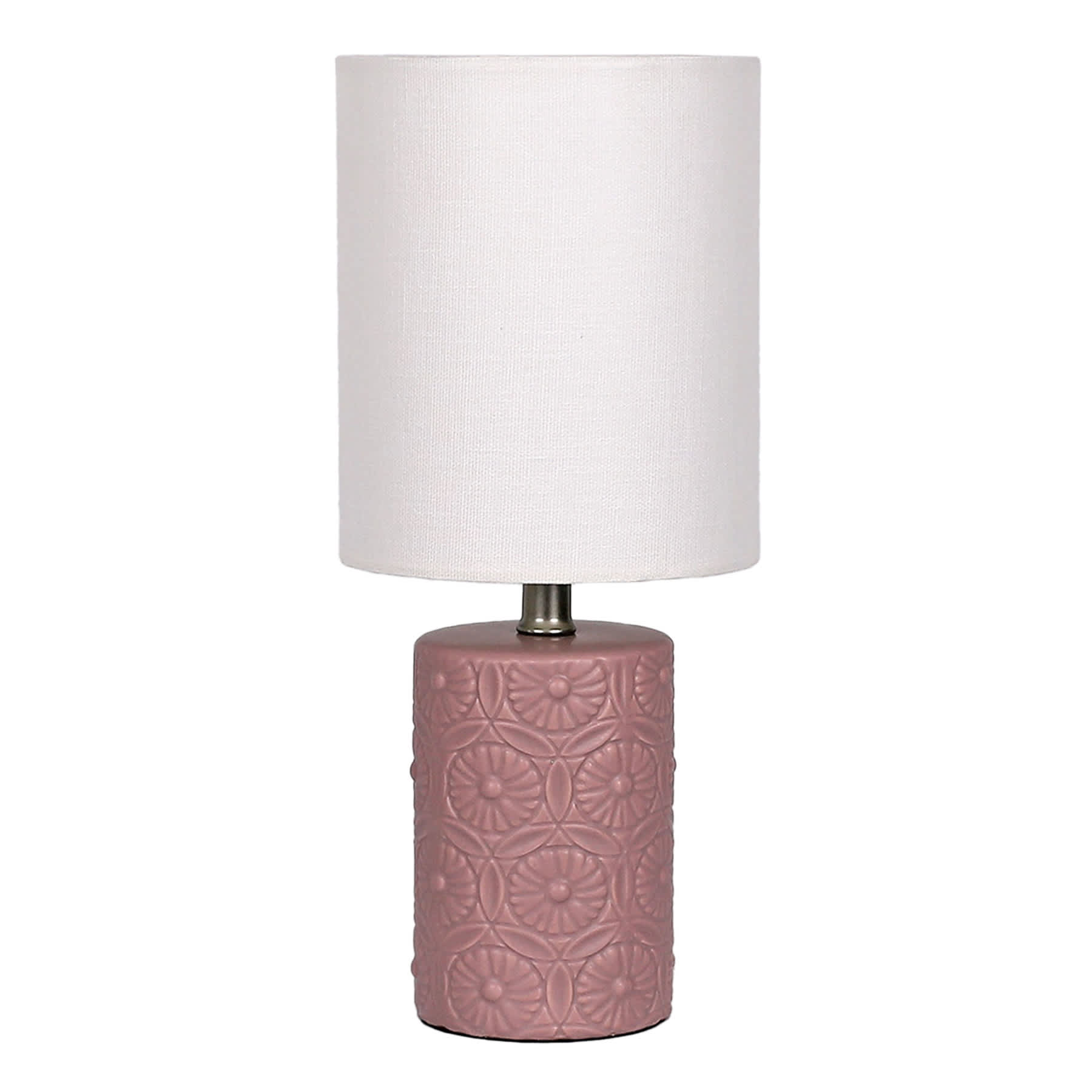 Honeybloom Purple Ceramic Flower Mini Table Lamp with Shade, 12"
