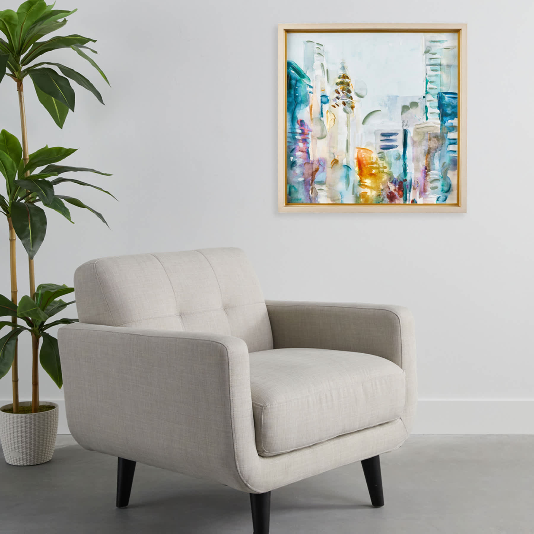 Framed Colorful Nyc Cityscape Wall Art, 32"
