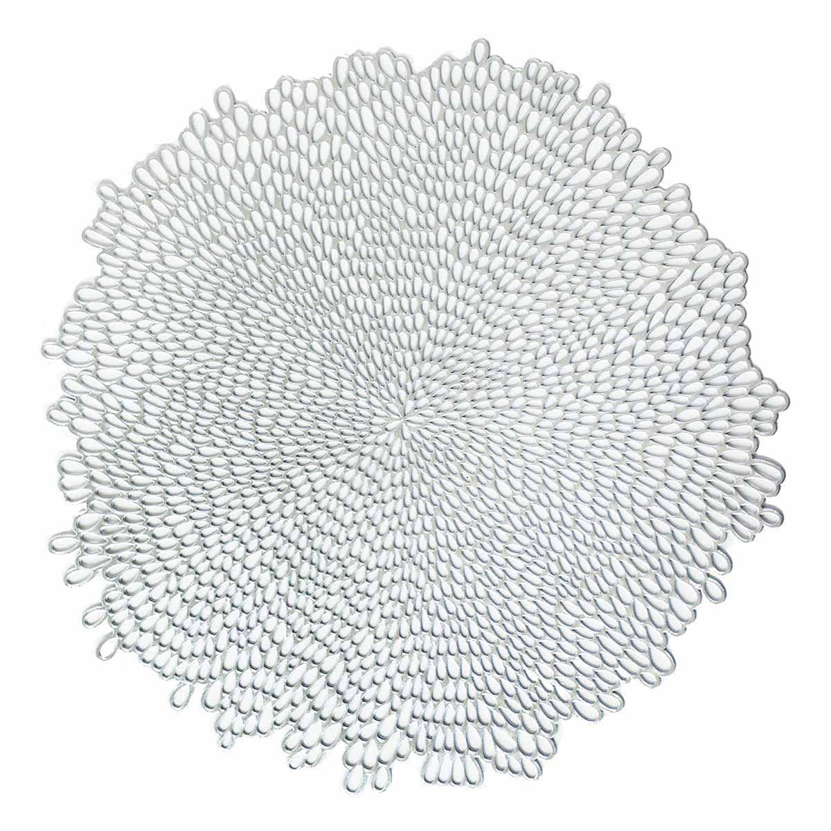 Bloom Vinyl Round Silver Placemat
