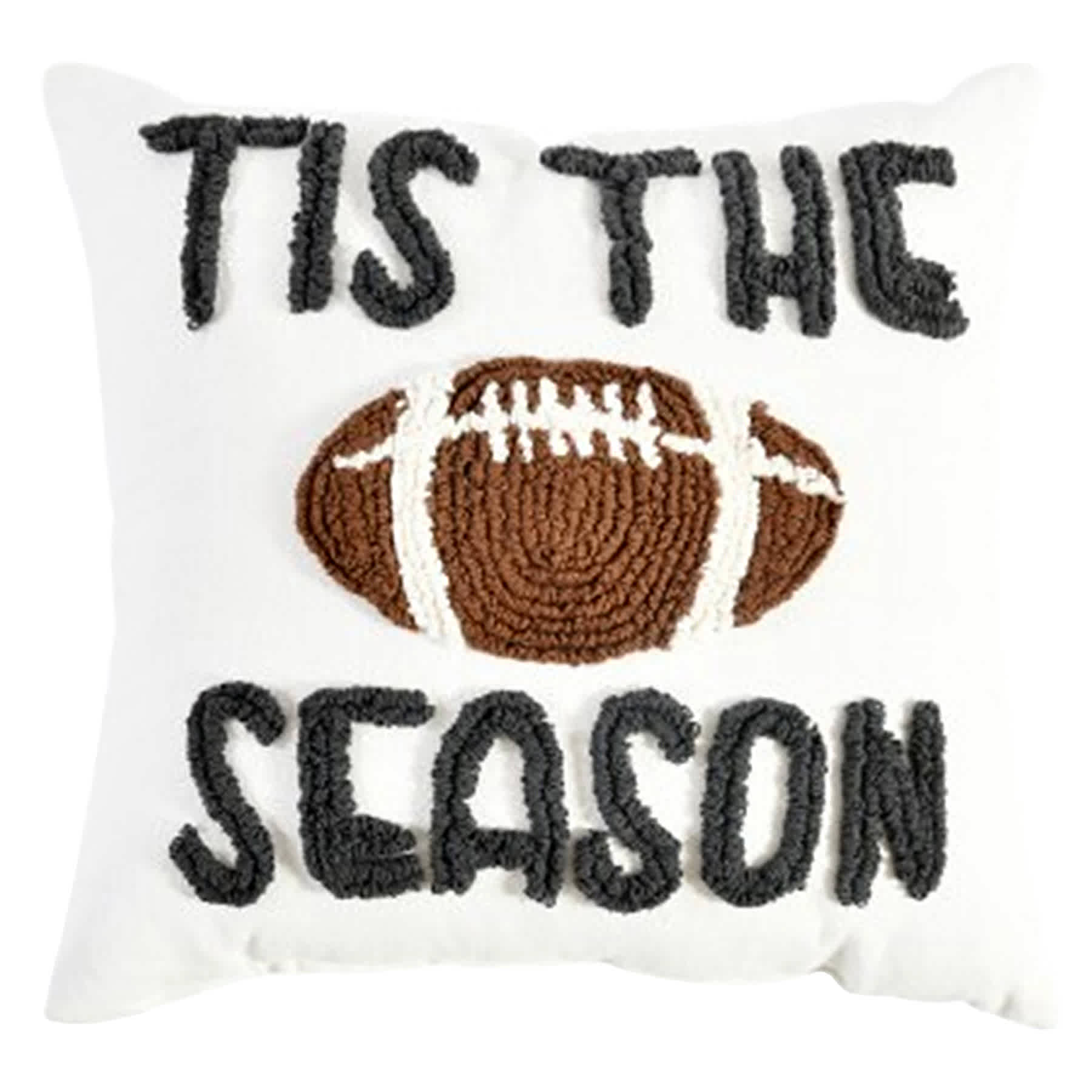 Homespun Harvest Tis The Season Football Thow Pillow, 18"