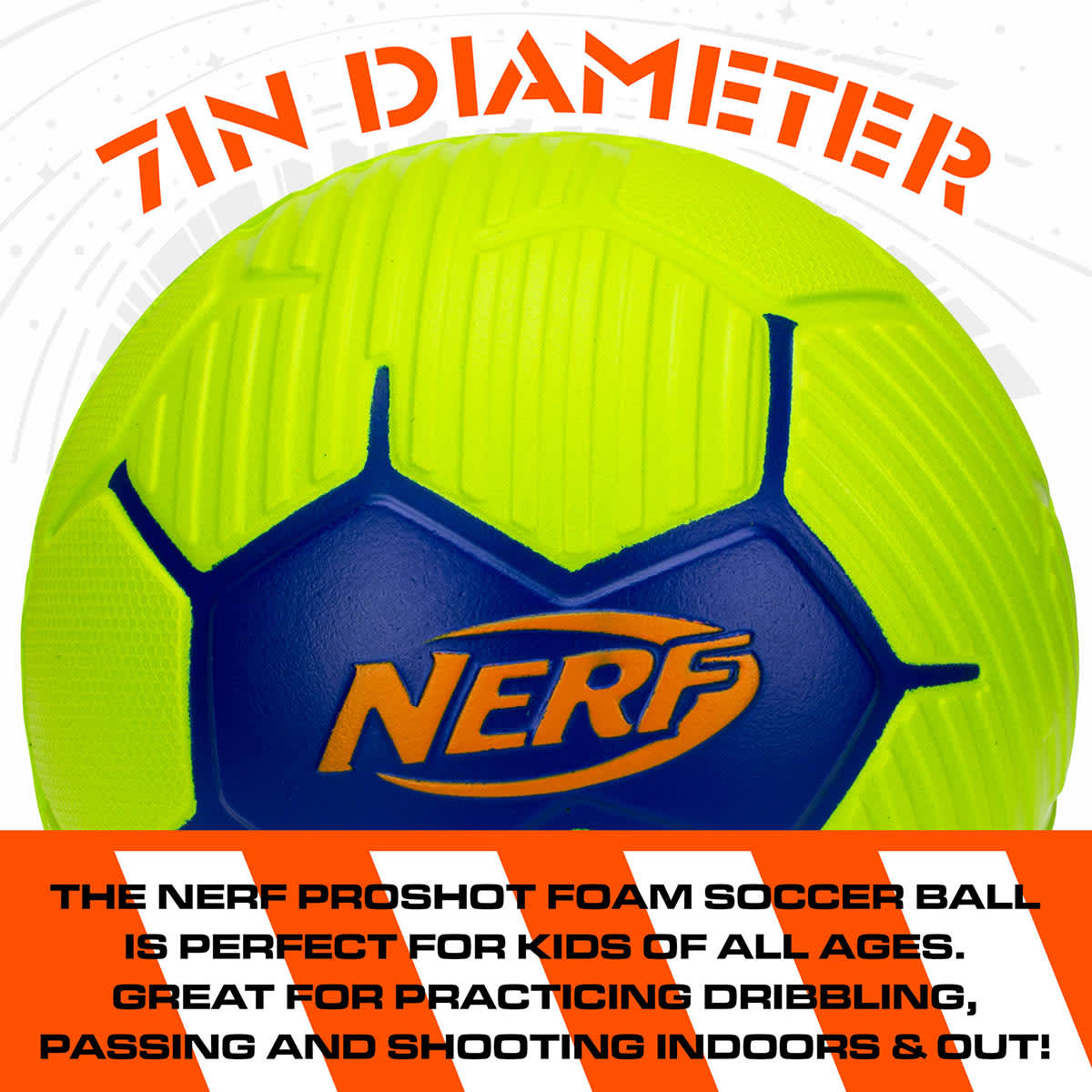 NERF Soccer Ball Green Blue 7in