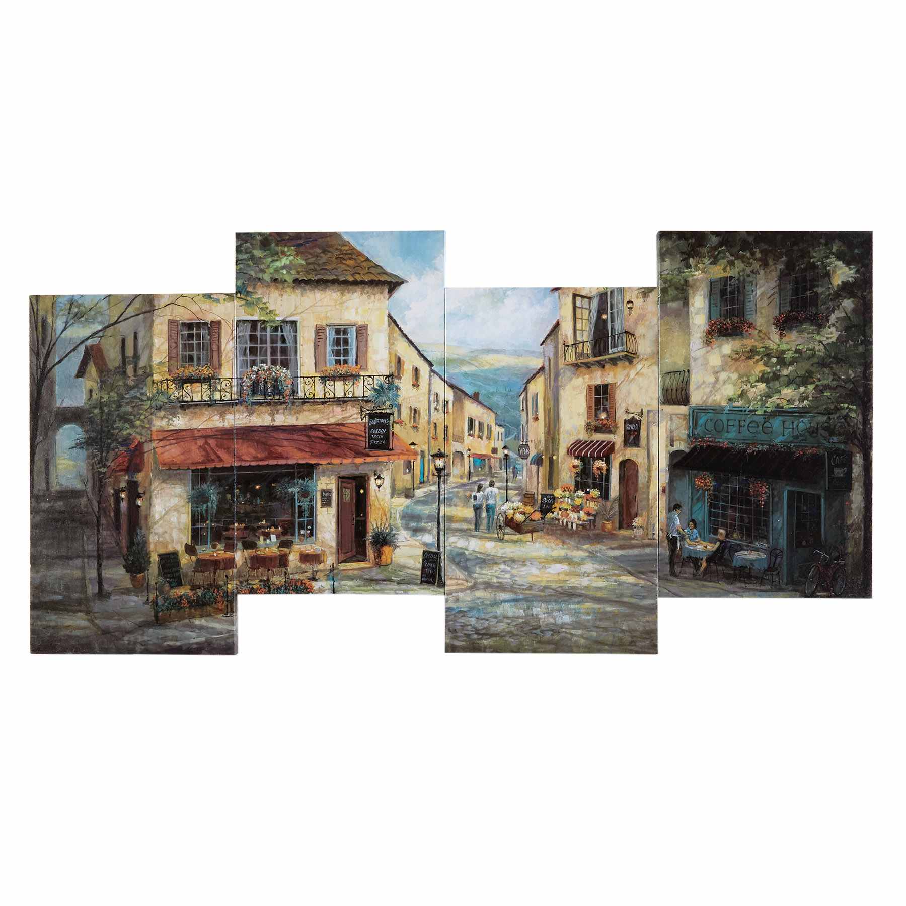 Street Scene Staggered Canvas Wall Art, 60x30