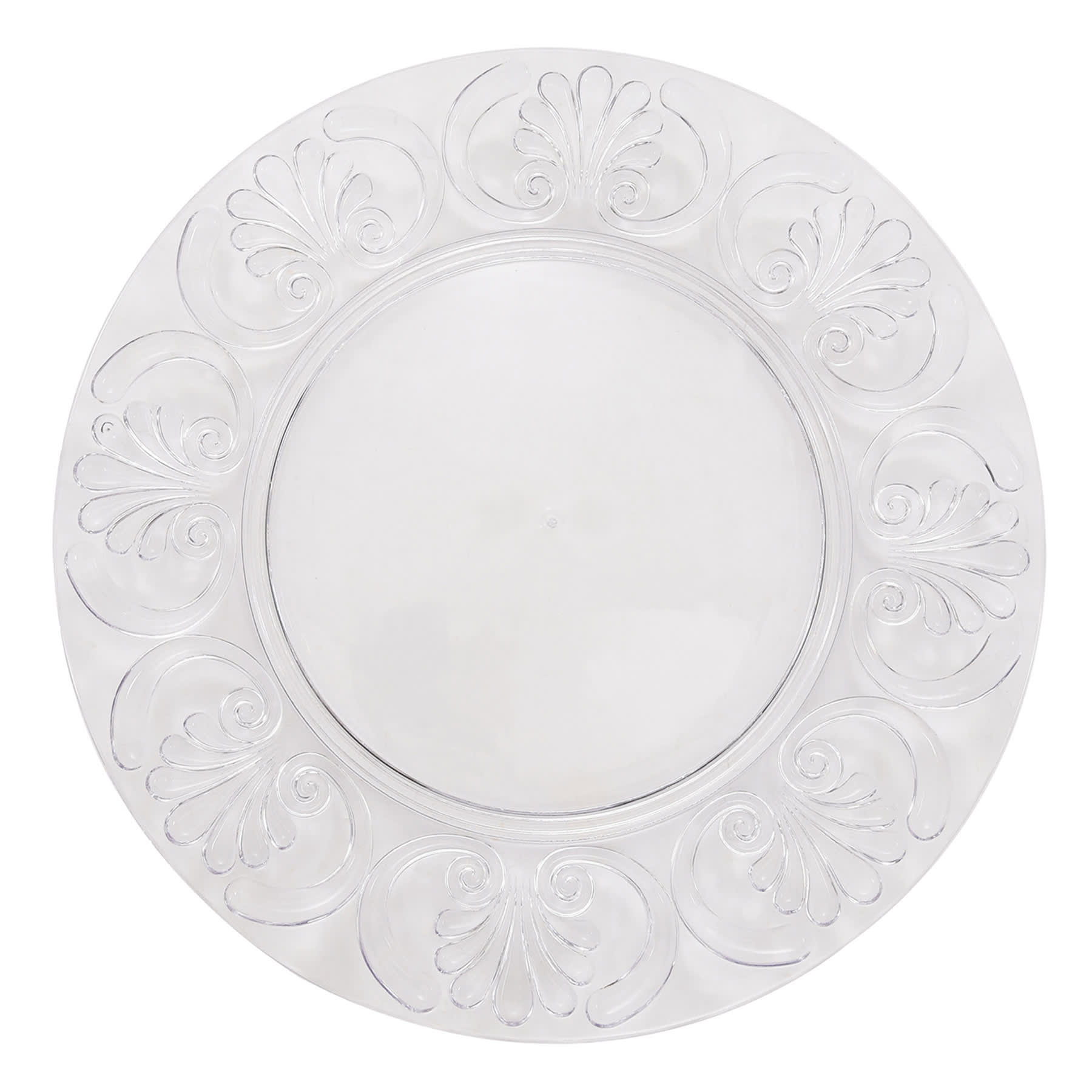 Embossed Clear Acrylic Dinner Plate