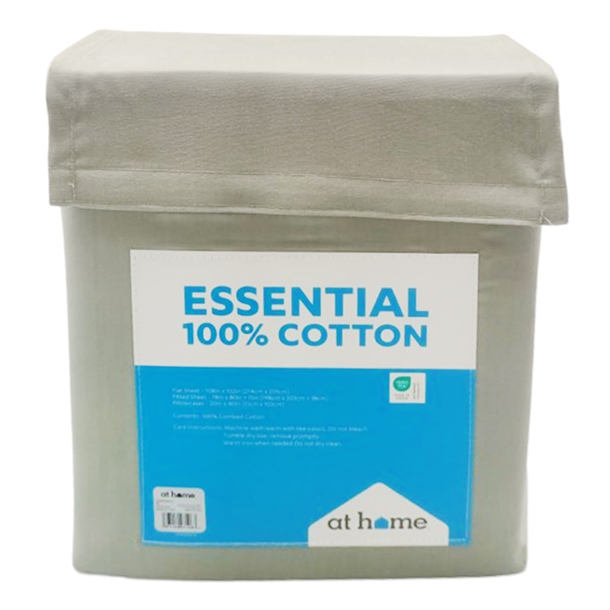 4-Piece Grey 200 Thread Count Brushed Cotton Sheet Set, King