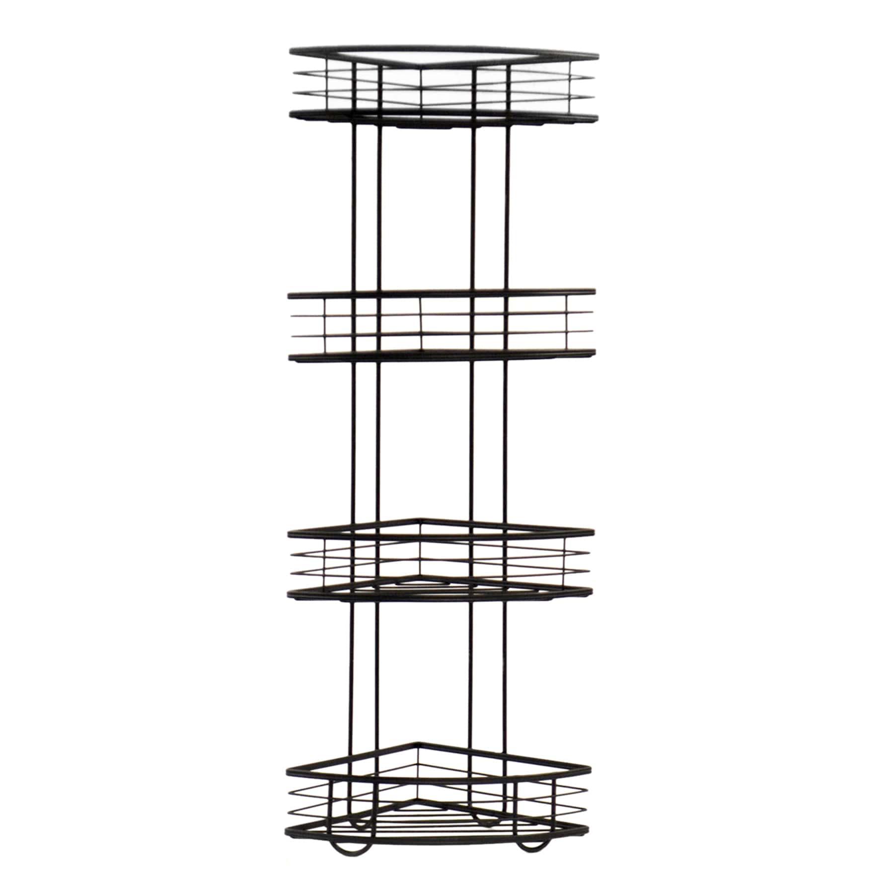 Manhattan 4-Tier Corner Storage Stand, Matte Black