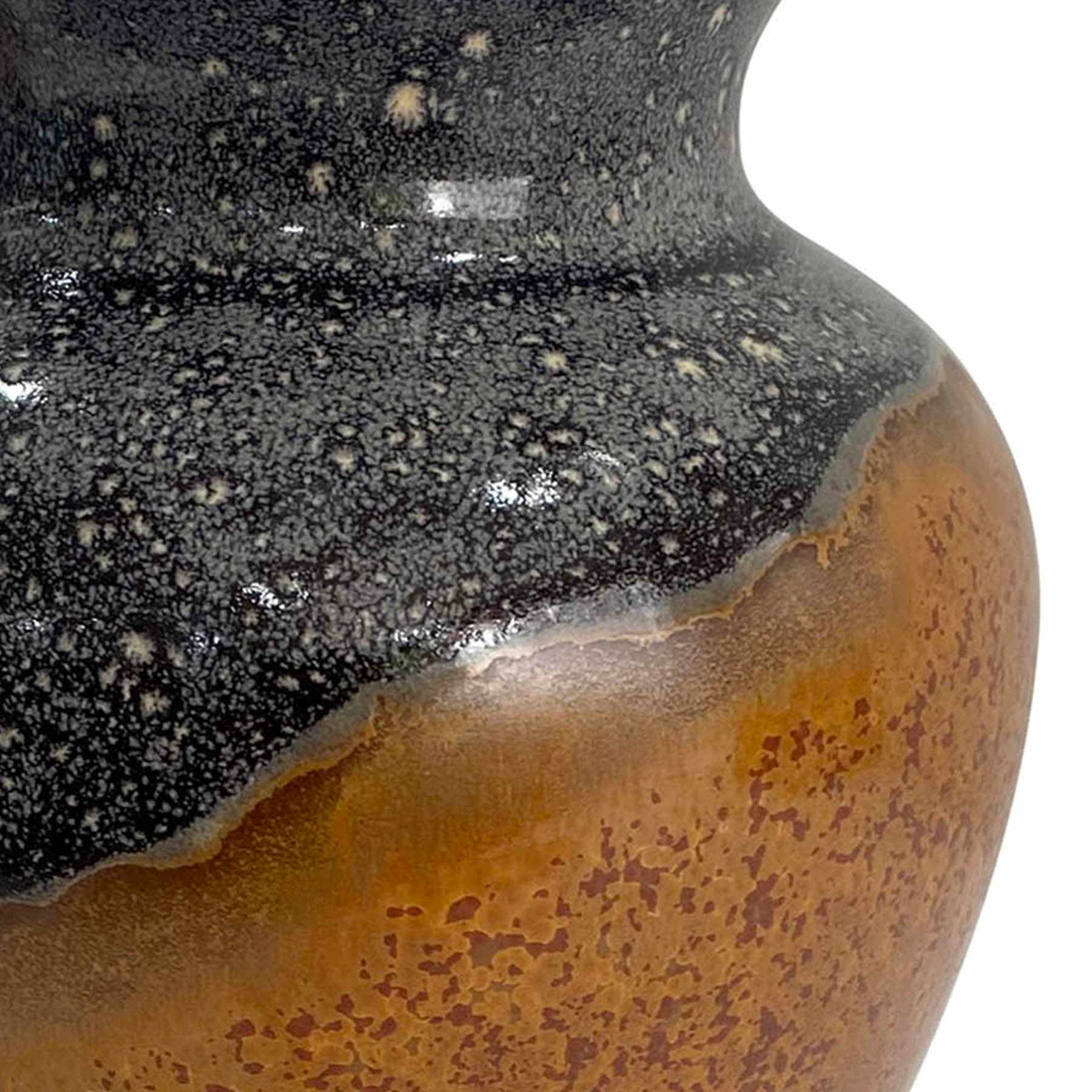 Black & Brown Roman Earth Shanghai Ceramic Vase, 8.3"