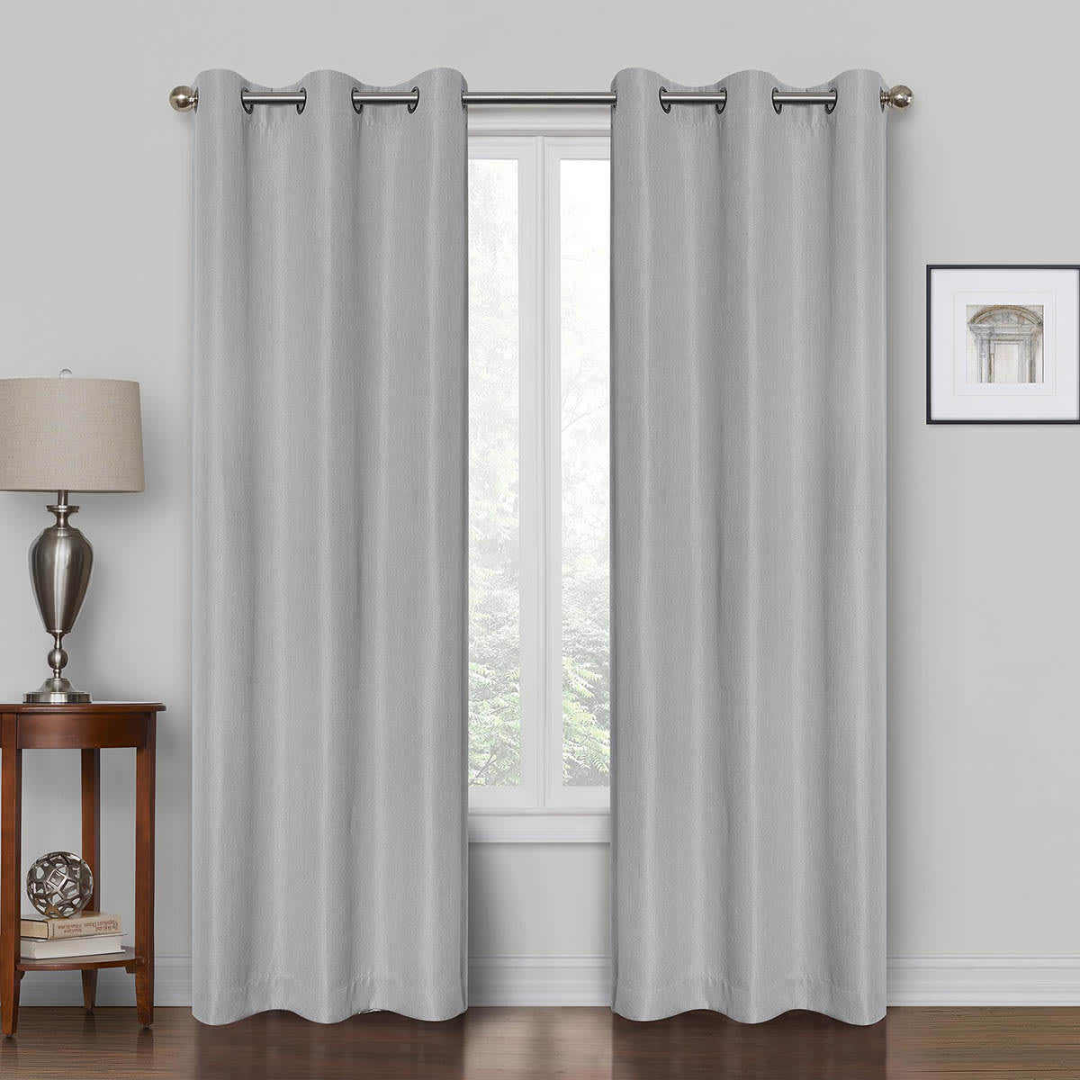 Rockwell Silver Blackout Grommet Curtain Panel, 84"