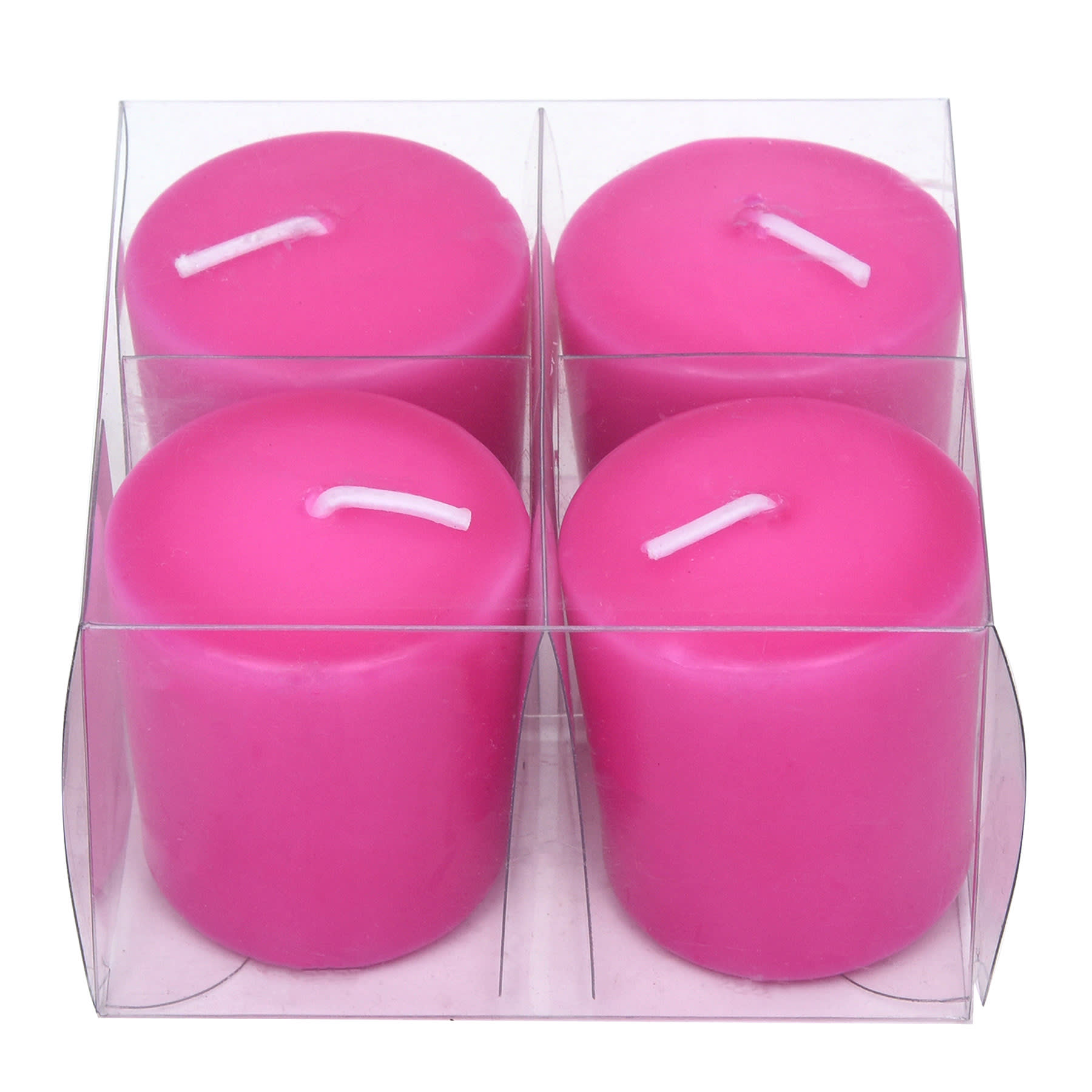 4-Pack Pink Unscented Overdip Votive Candles