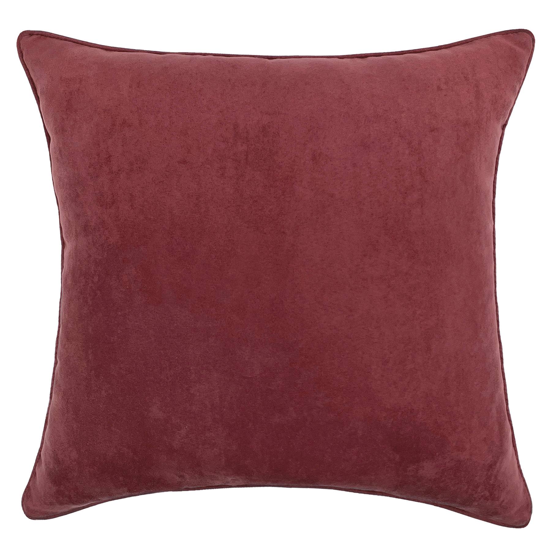 Rio Red Torrey Faux Suede Throw Pillow, 18"
